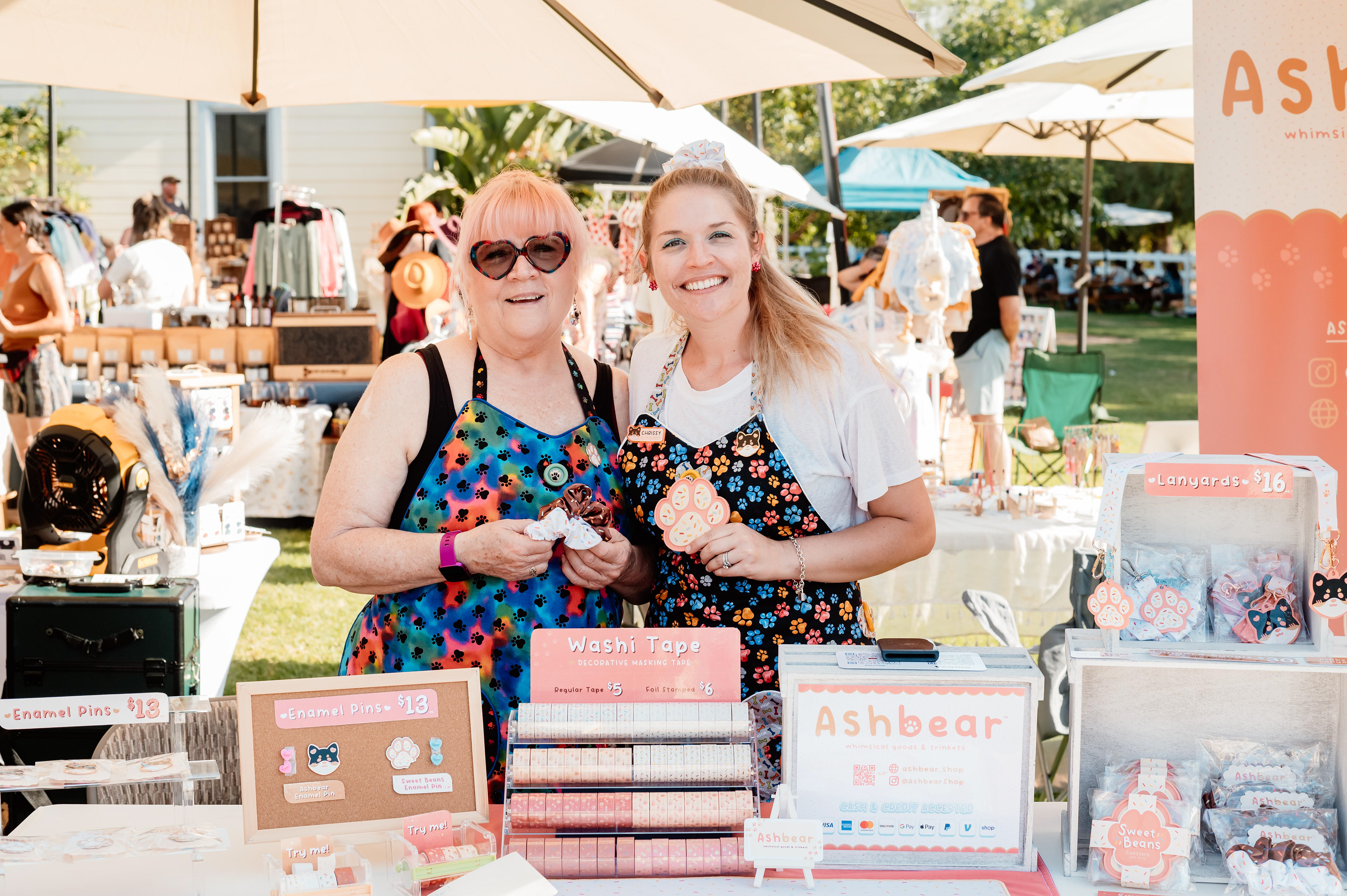 Working an Ashbear Pop-up event in Carlsbad, CA with my mom.