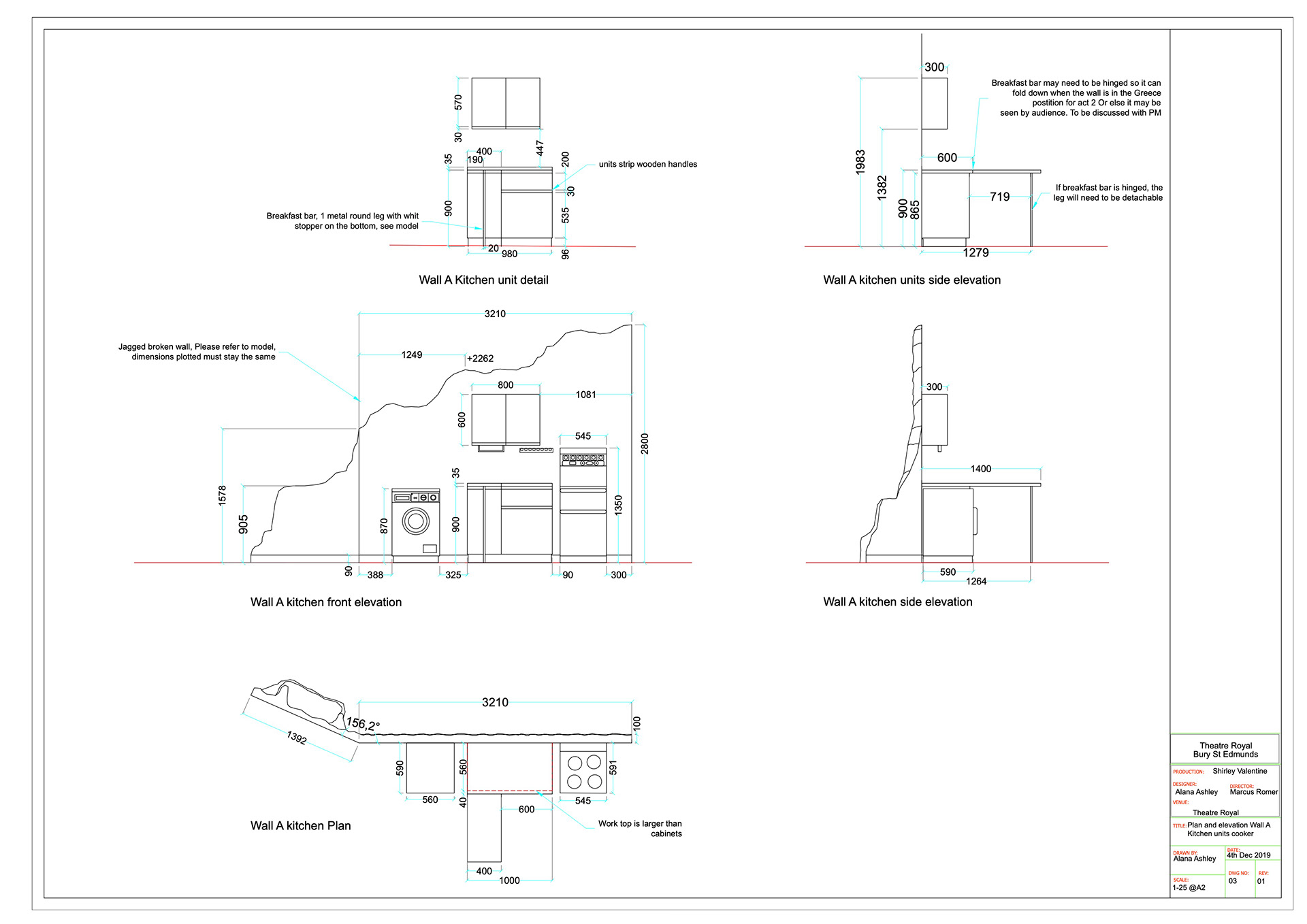 Theatre set design - Shirley Valentine - AutoCAD