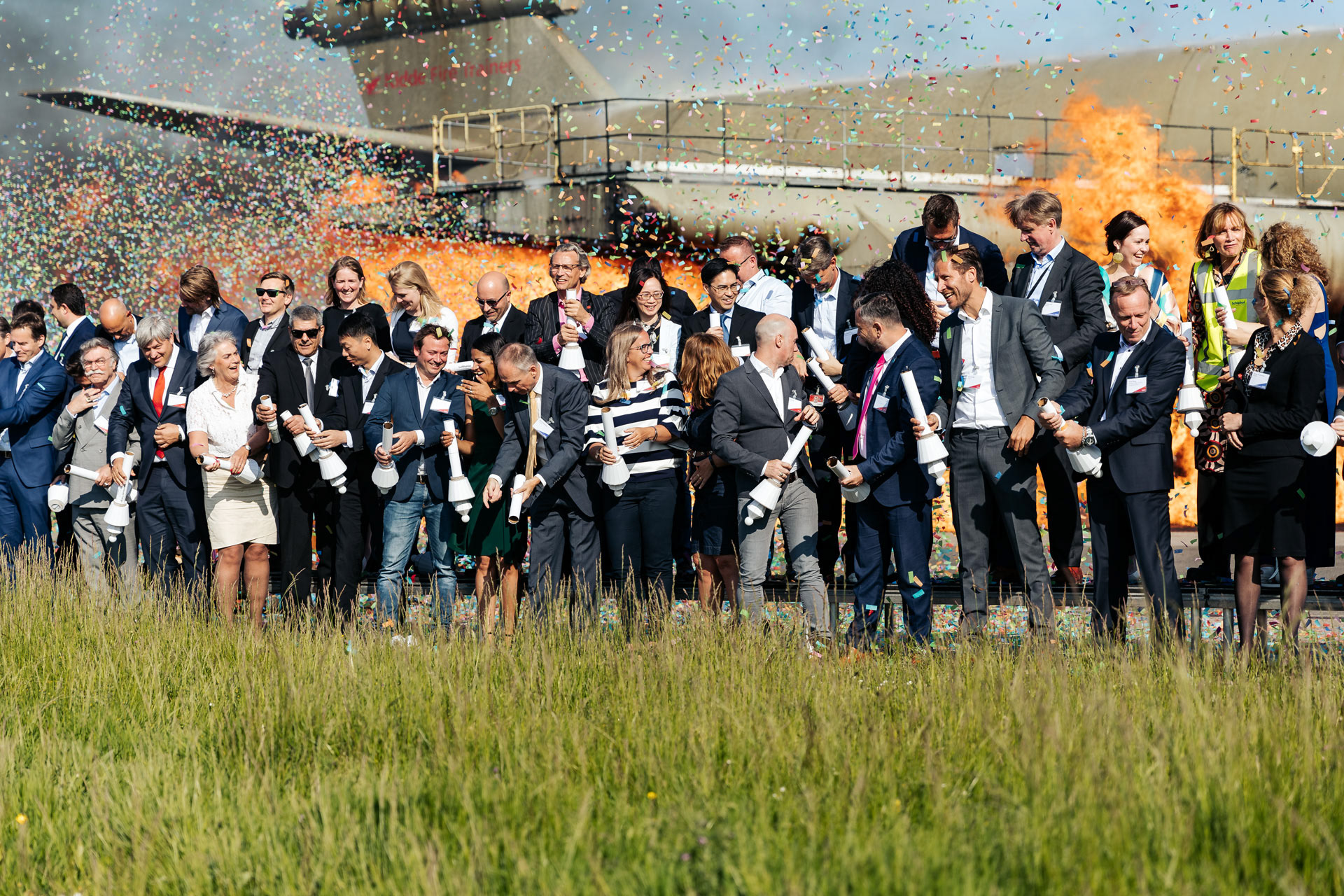 B2B event at firefighter training facility, Schiphol Airport
