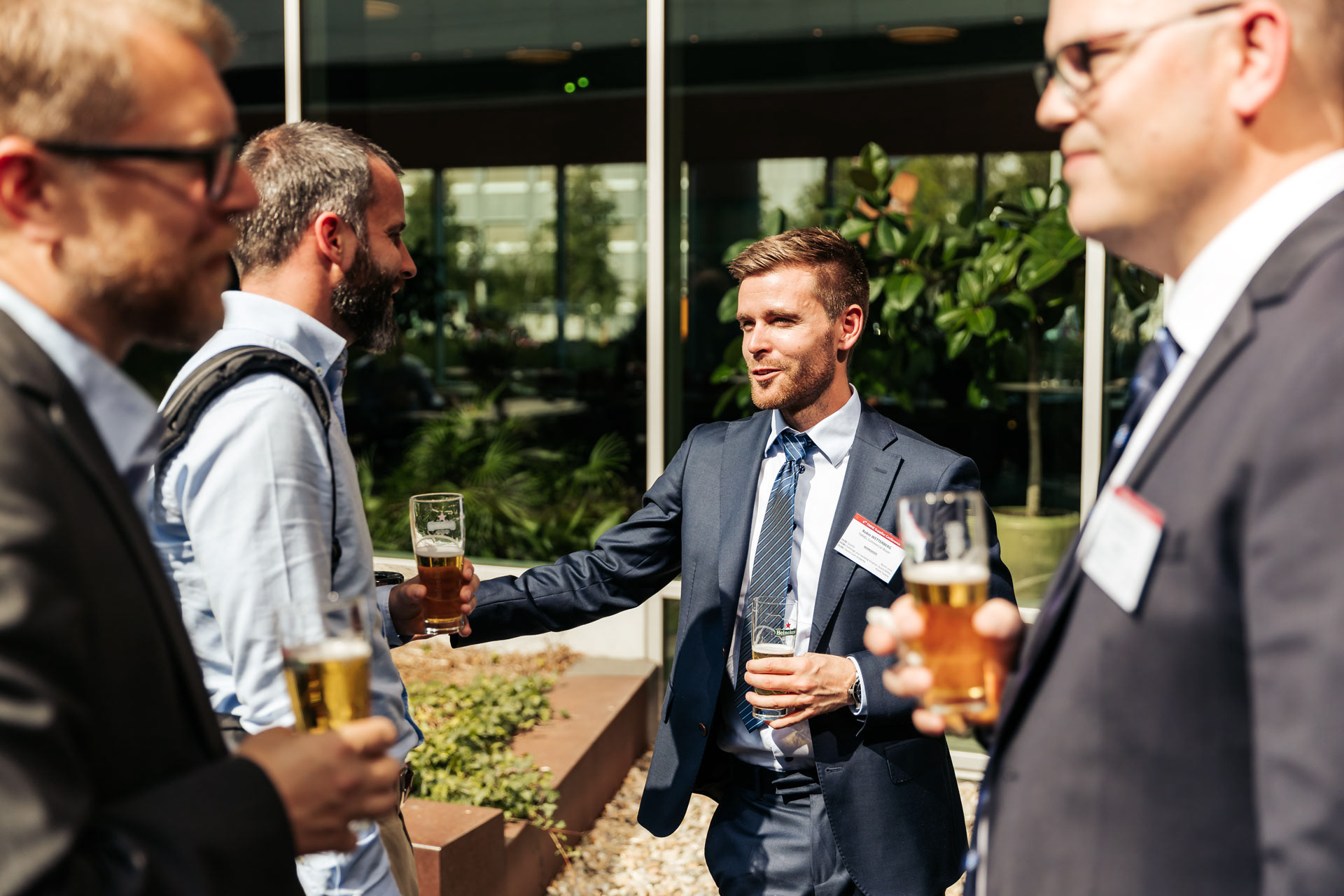 Enjoying a beer after a B2B Masterclass by Toyota Material Handling