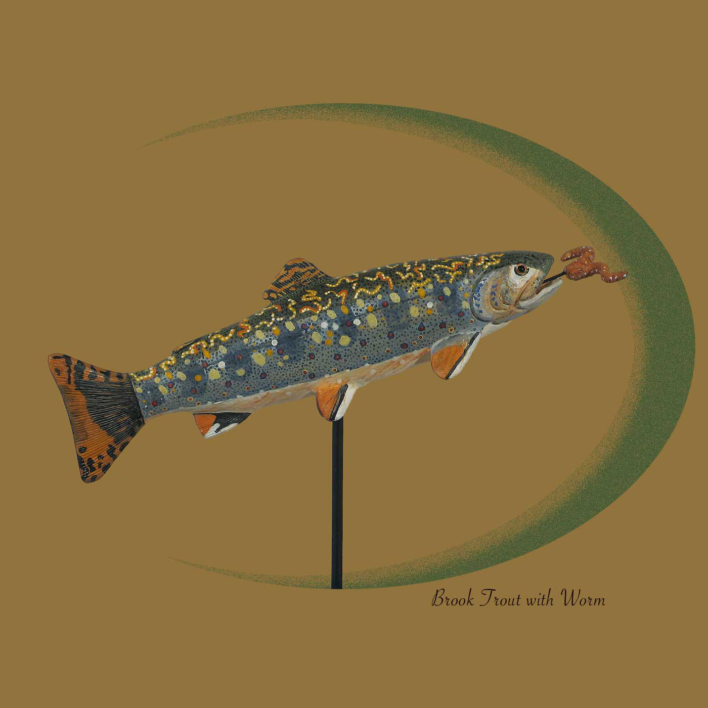 Brook Trout with Worm