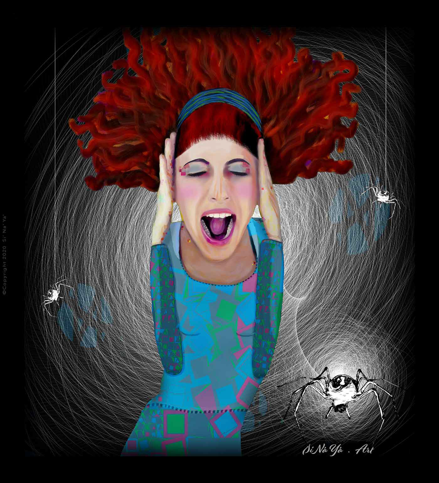 Arachnophobia ear-piercing scream came forth