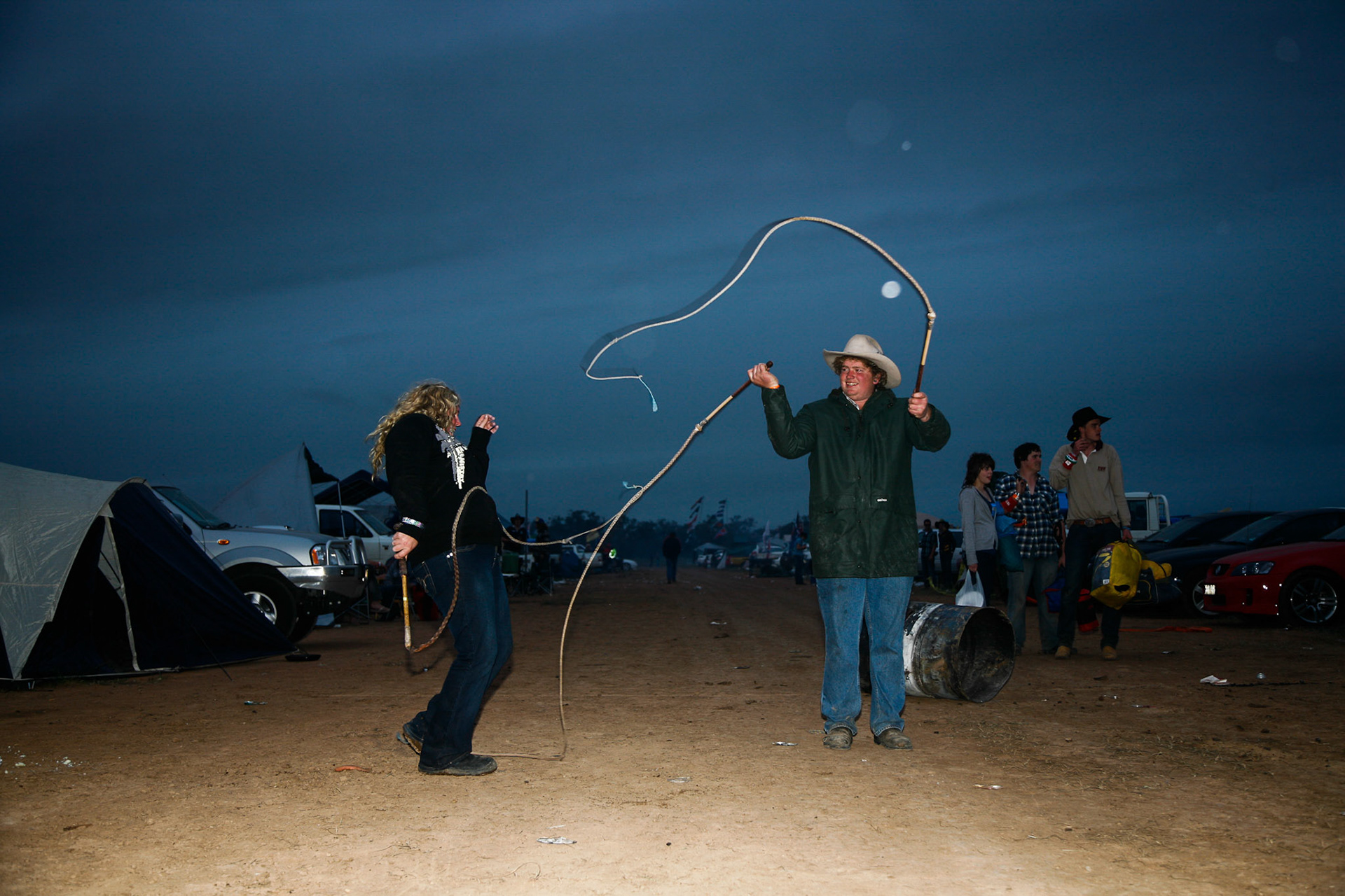 Whip crackin' at Deniliquin Ute Muster. October 3, 2009. Deniliquin, NSW.