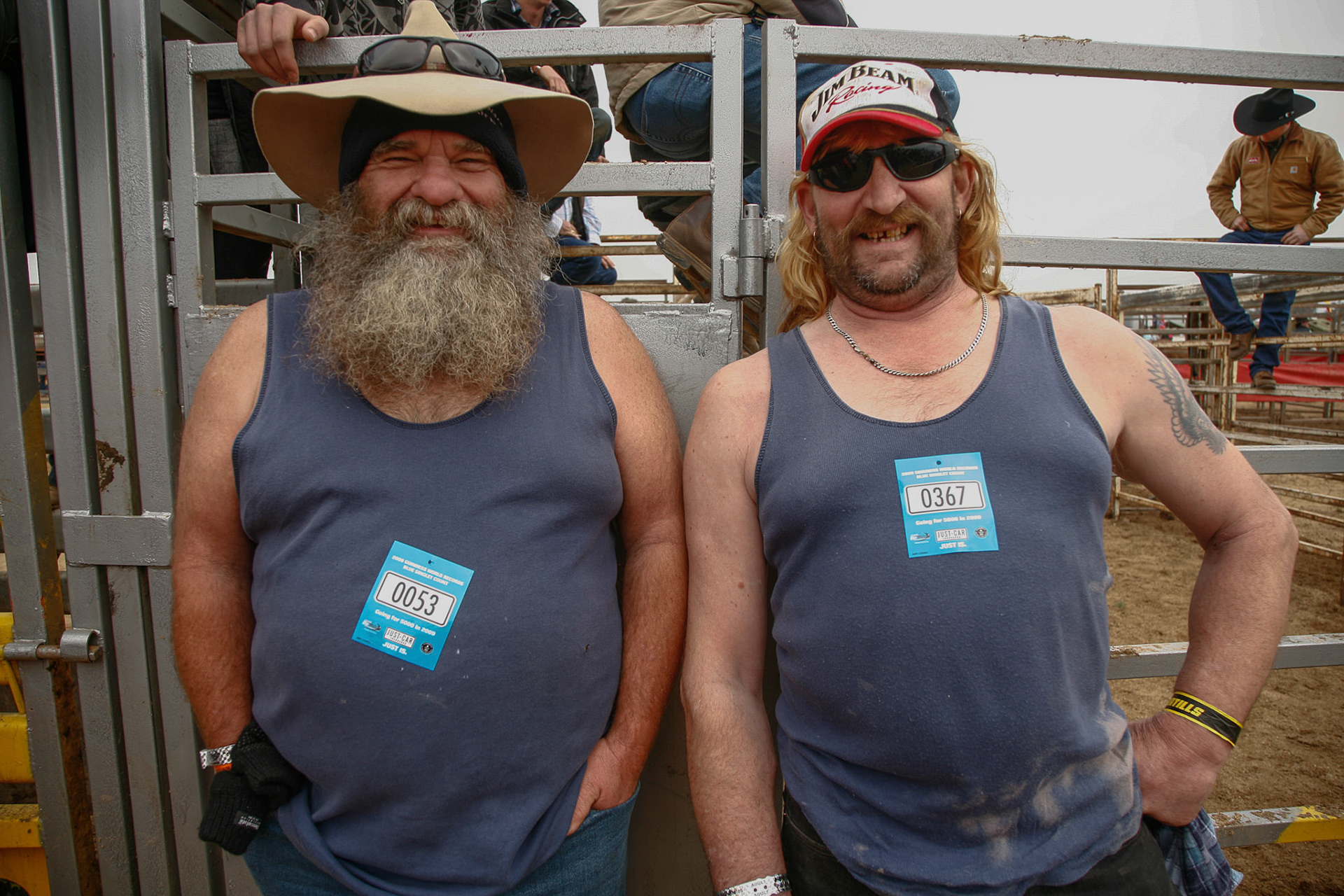 Blue singlets at Deniliquin Ute Muster. October 3, 2009. Deniliquin, NSW.