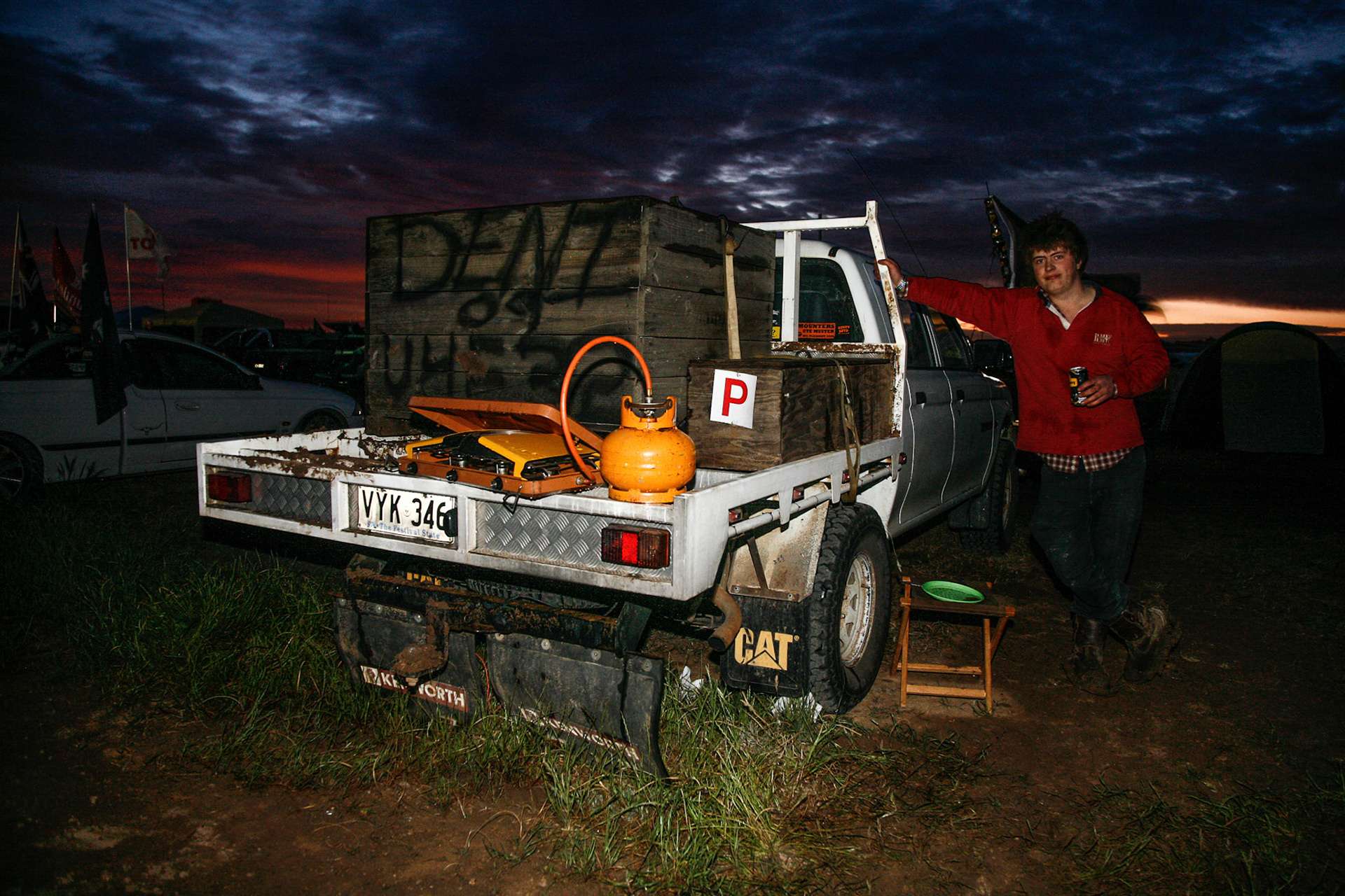 P Plater at Deniliquin Ute Muster. October 2, 2009. Deniliquin, NSW.