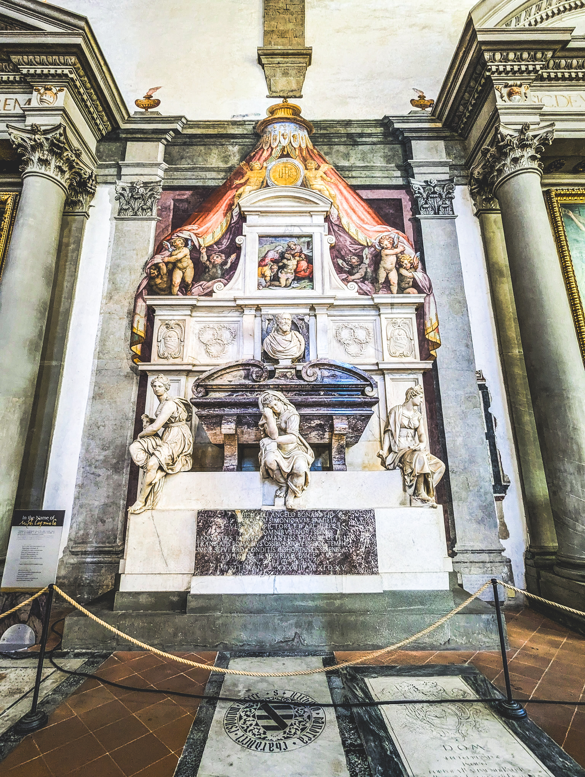The Tomb of Michelangelo, inside the Basilica di Santa Croce