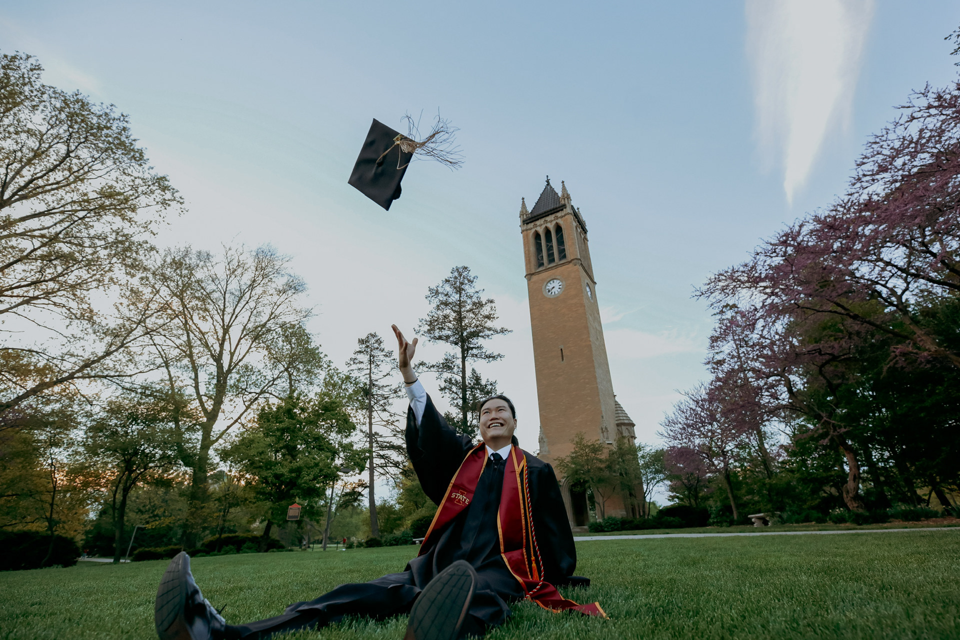 “I wanted to work with Jo because they were committed to creating the most unique photos that told my story. JoVisuals best represents diverse people at ISU because their photos show personality, culture, and style. I felt confident that their photos would light up my face and help show the joy of graduating!” -Josh Hanyang, 2021