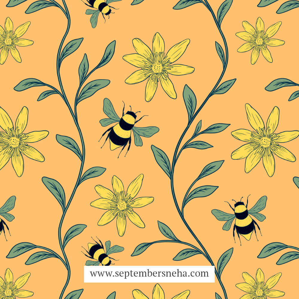 Bees & Florals Colour option
