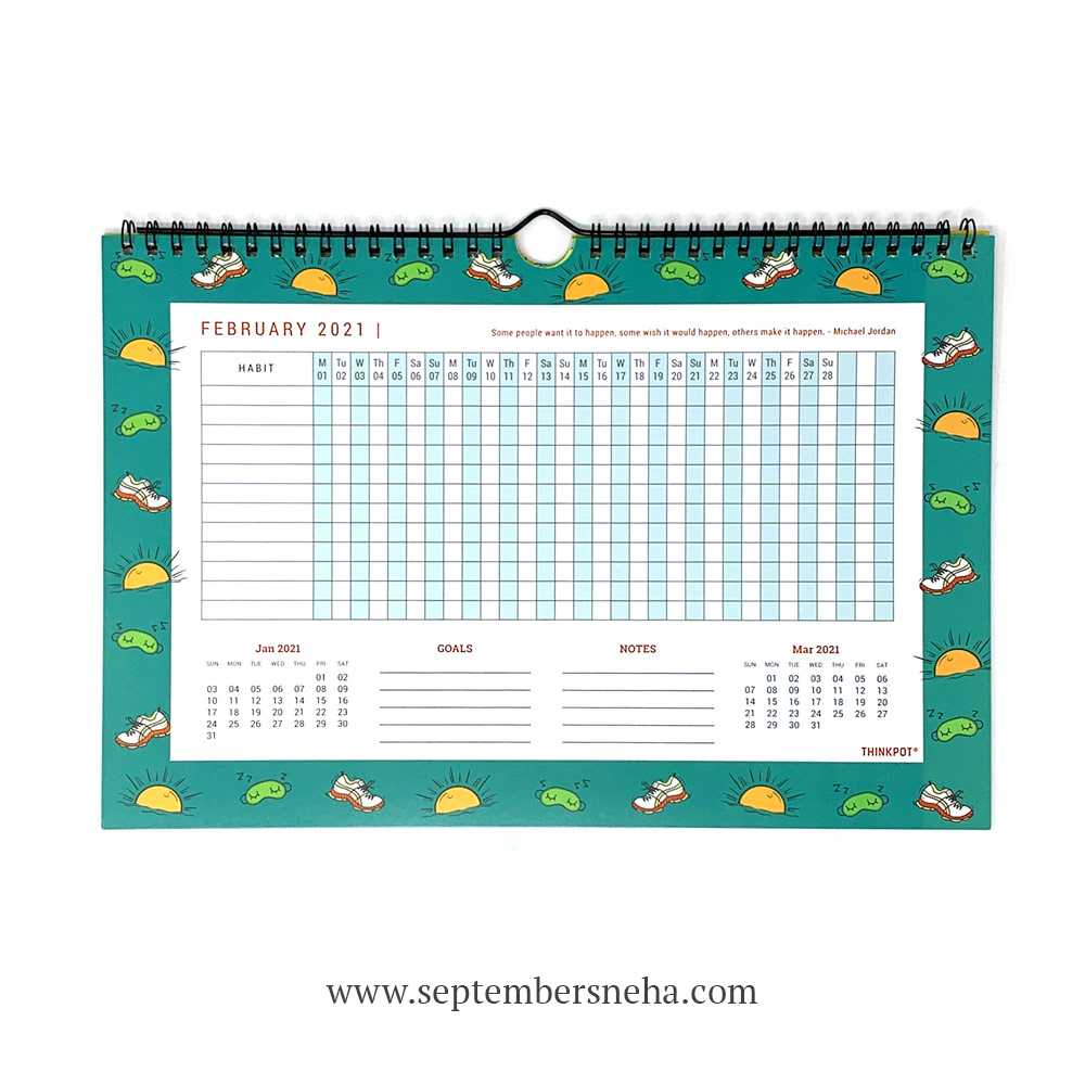Habit Tracker Wall Cal 2021