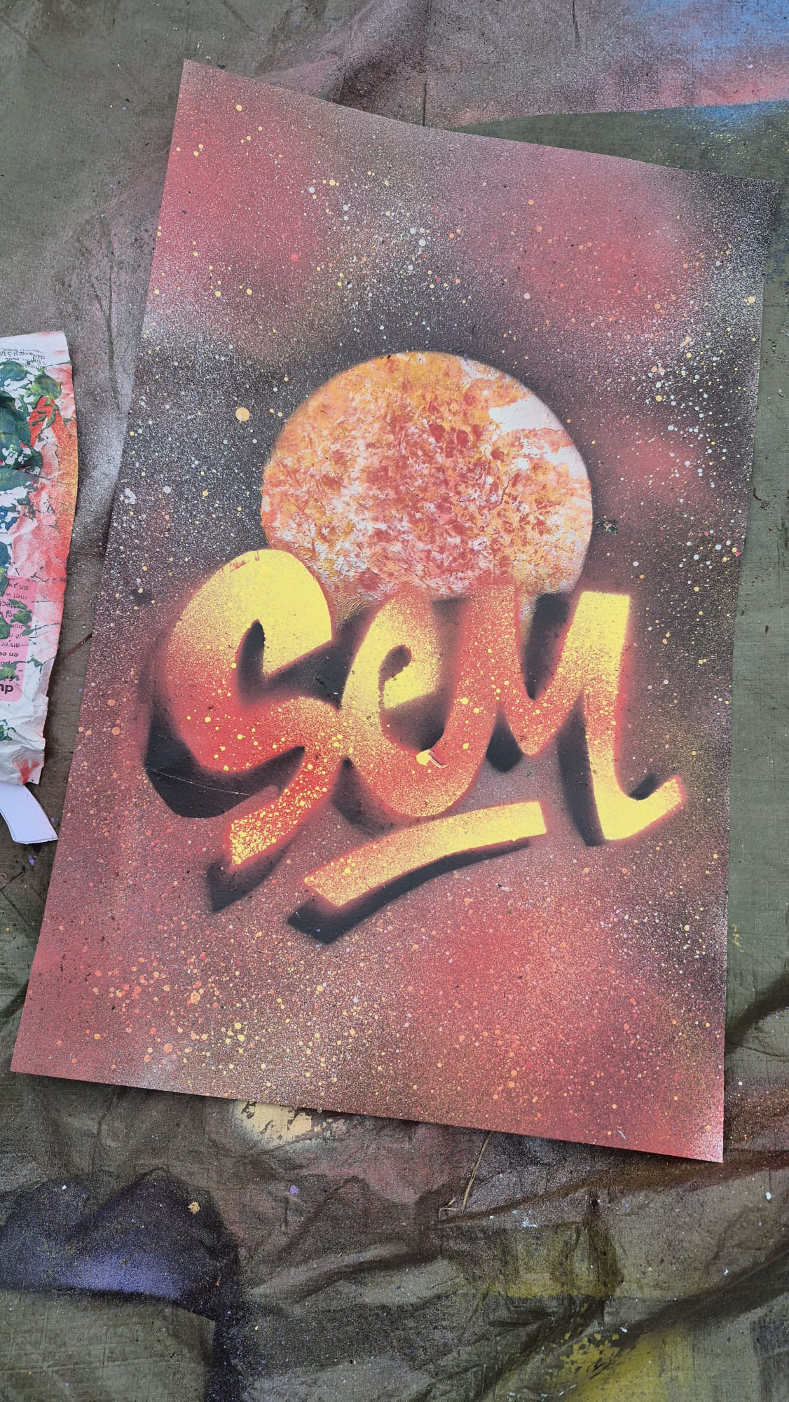 zelfgemaakte stencil-kunstwerken