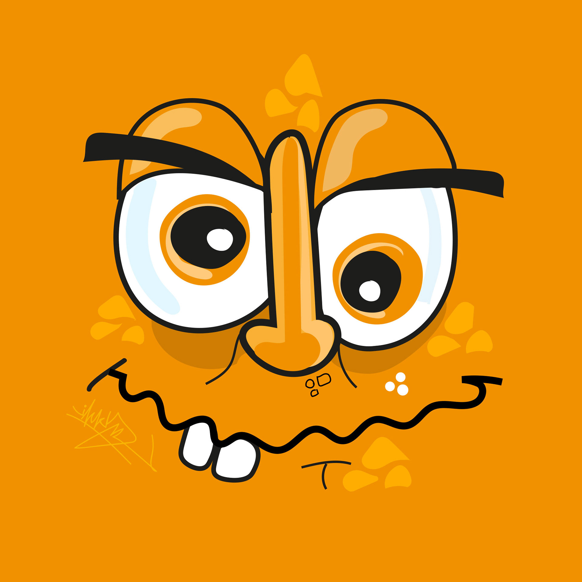 Digitale kunstwerken uit de NFT-collectie 'Mixed Emotions' - orange