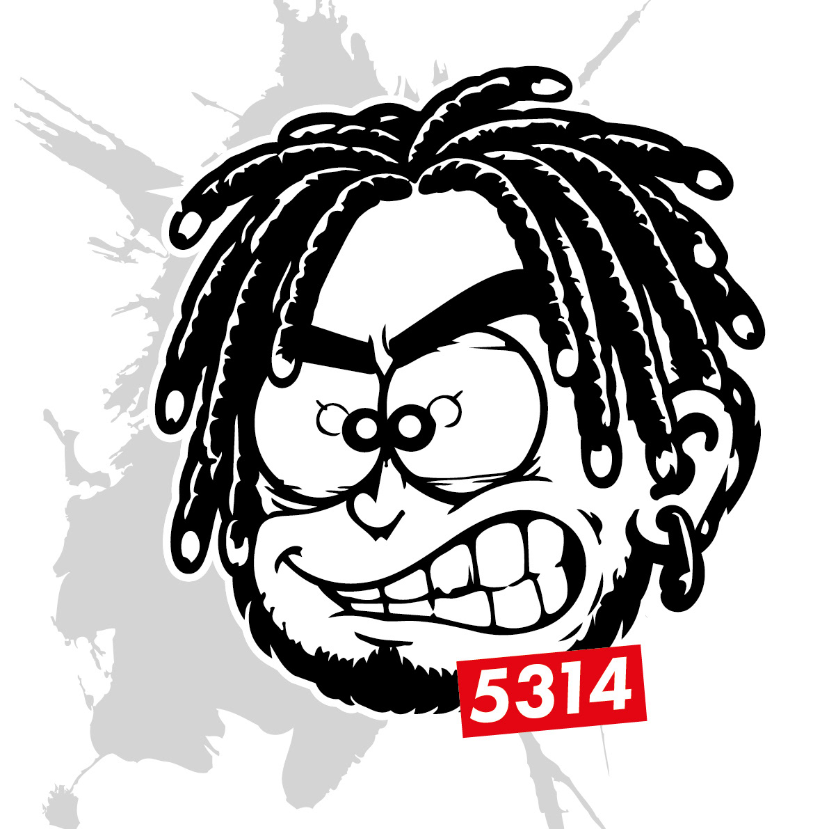 Streetart / graffiti-stijl artwork van de 5314 crew, Rotterdam