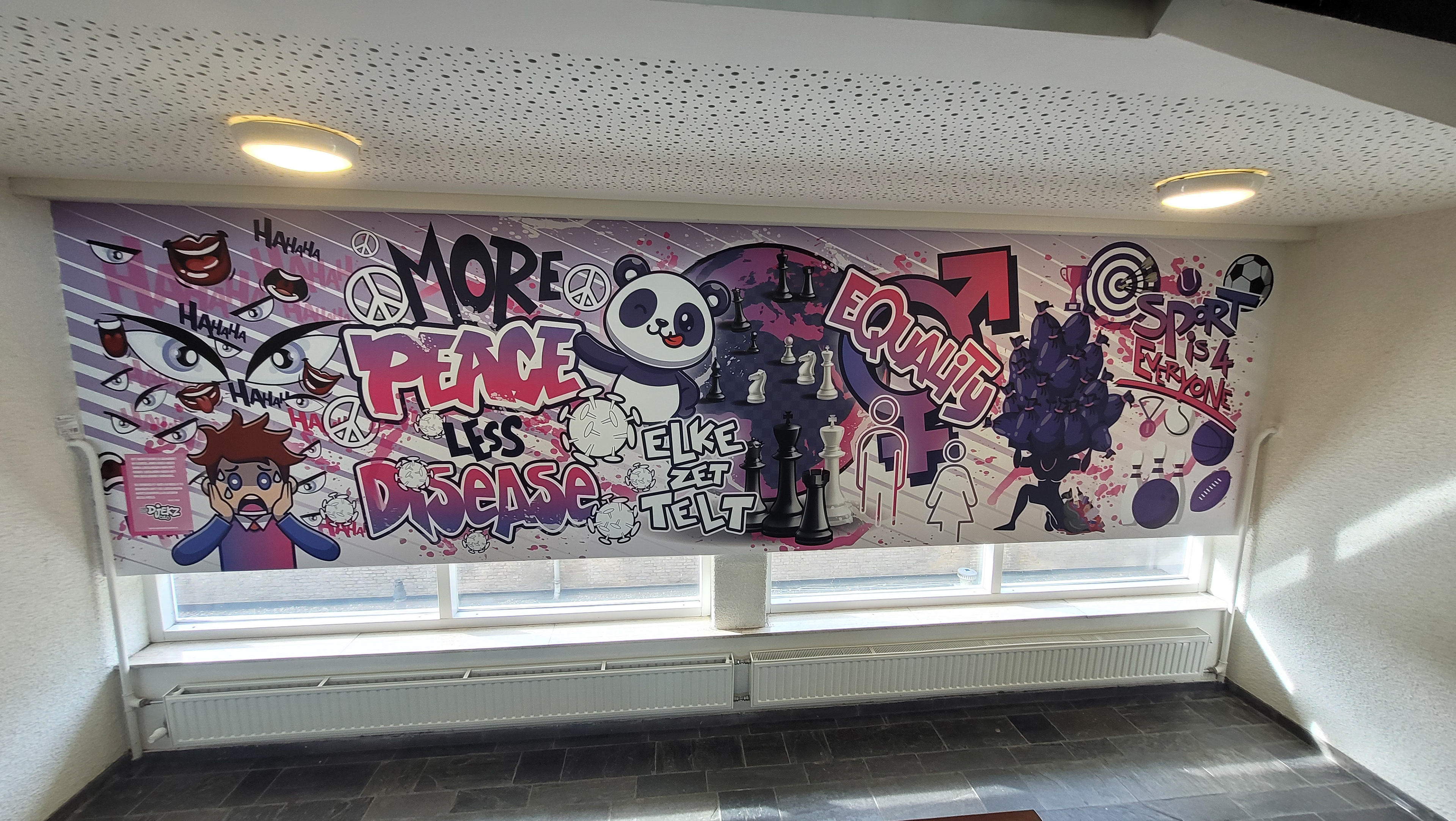 Wall art illustratie CKV-project SG Spieringshoek