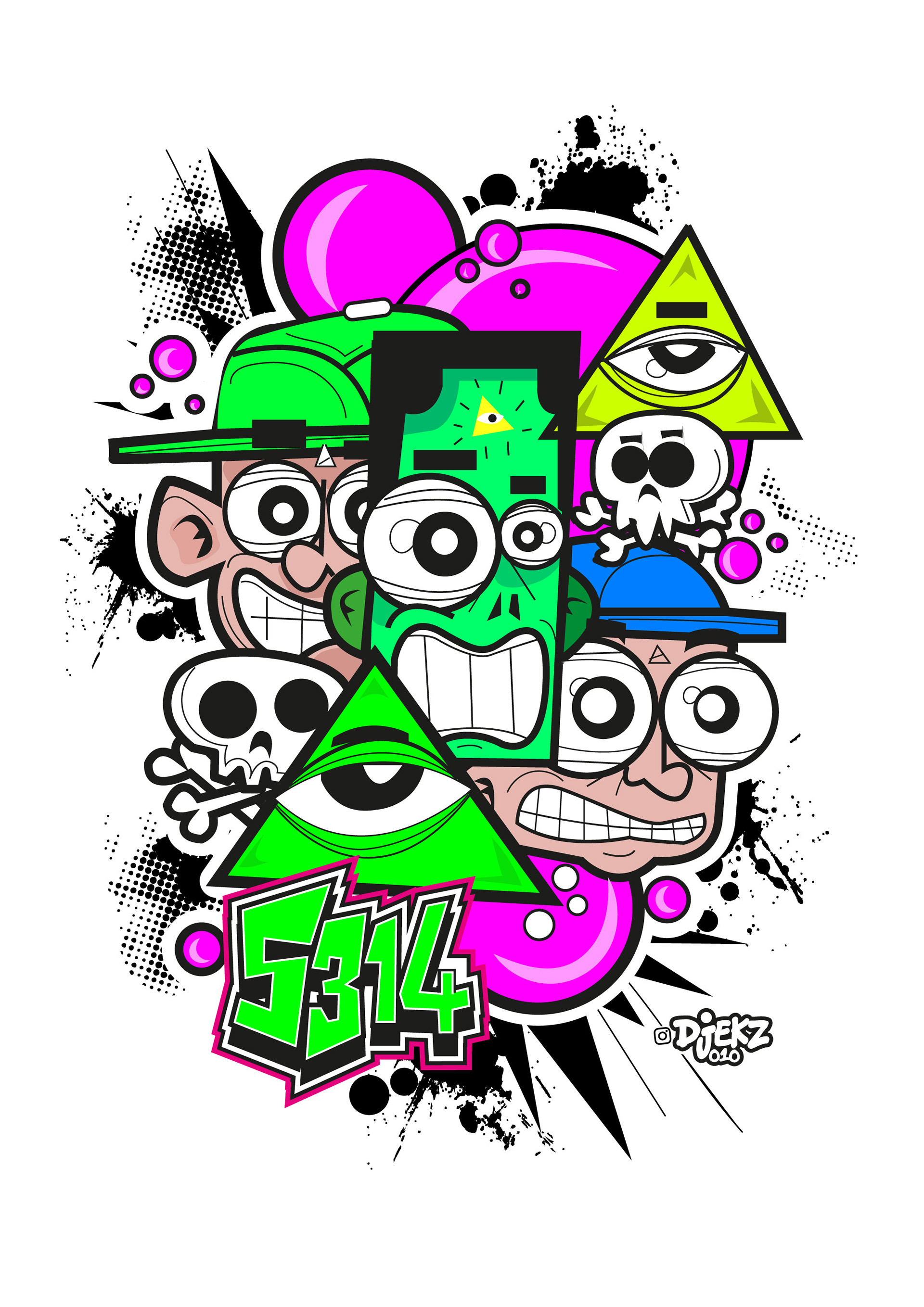 Graffiti-stijl artwork 'XploSiV3', 5314