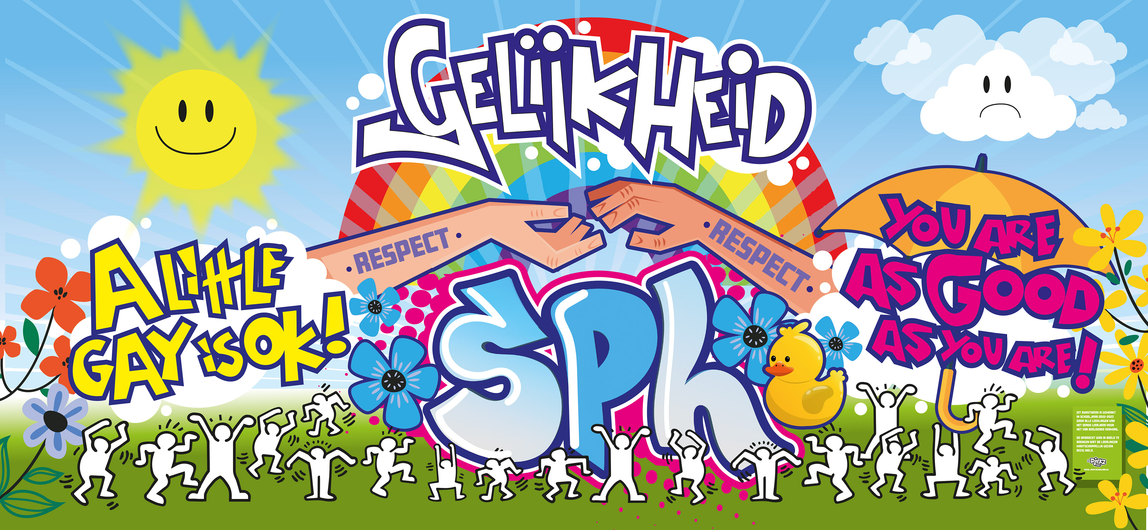 Wall art illustratie CKV-project SG Spieringshoek
