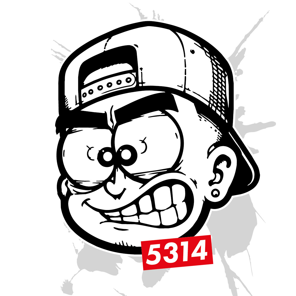 Streetart / graffiti-stijl artwork van de 5314 crew, Rotterdam
