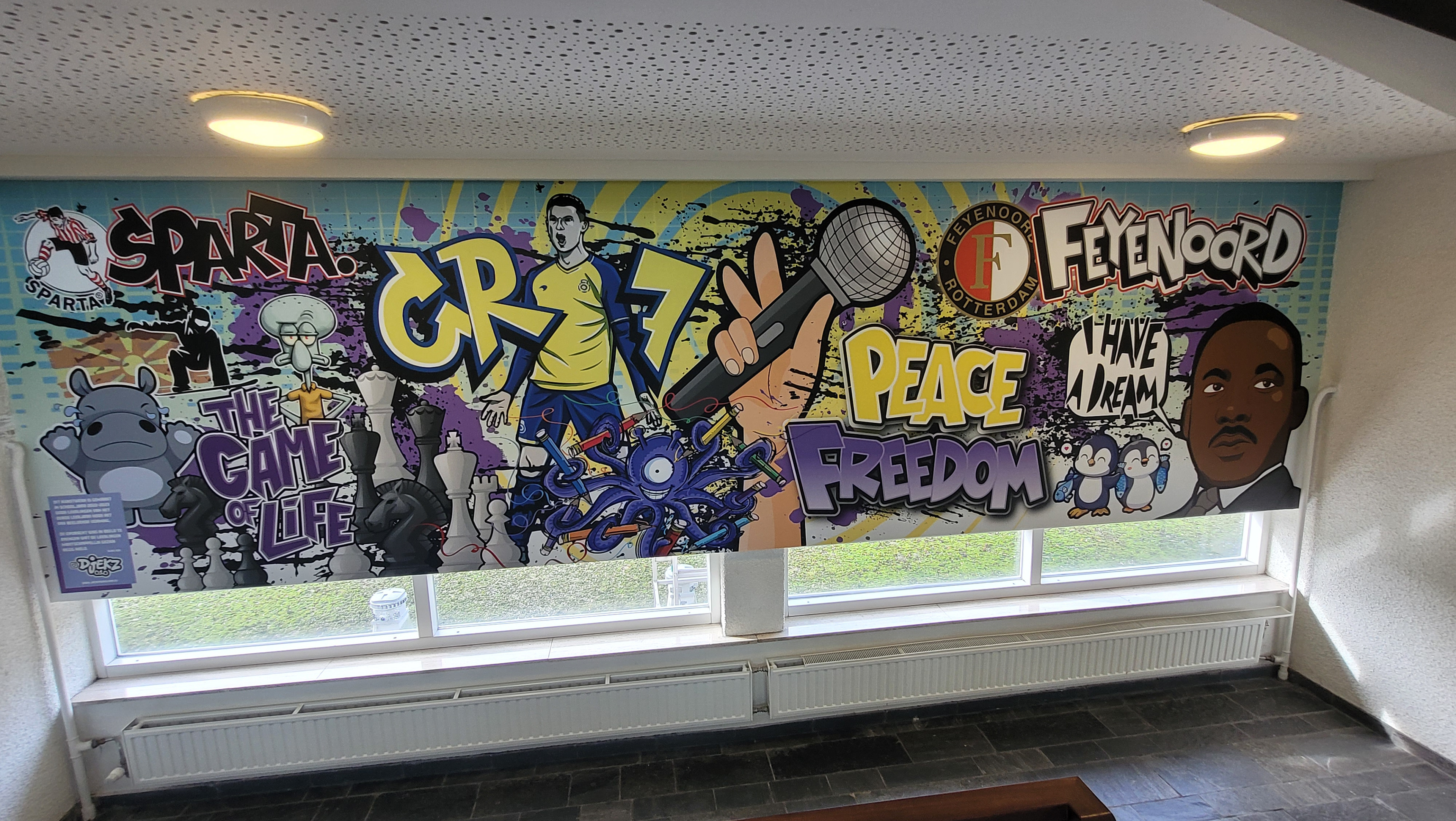 Wall art illustratie CKV-project SG Spieringshoek