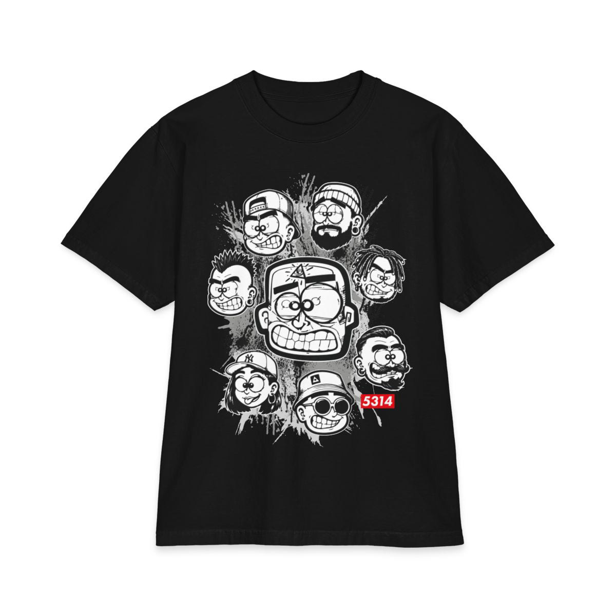 Streetart / graffiti-stijl Tshirt van de 5314 crew, Rotterdam