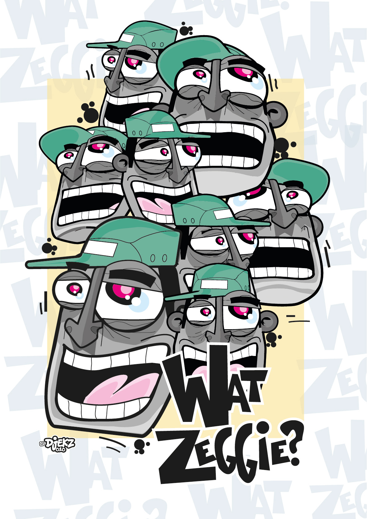 Streetart illustratie 'Rotterdams Gelul!' in graffiti-stijl