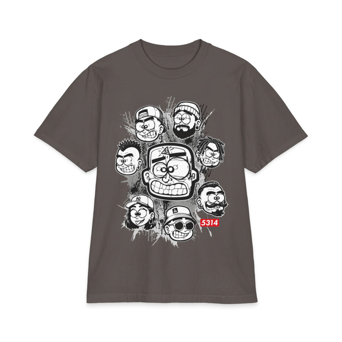 Streetart / graffiti-stijl Tshirt van de 5314 crew, Rotterdam