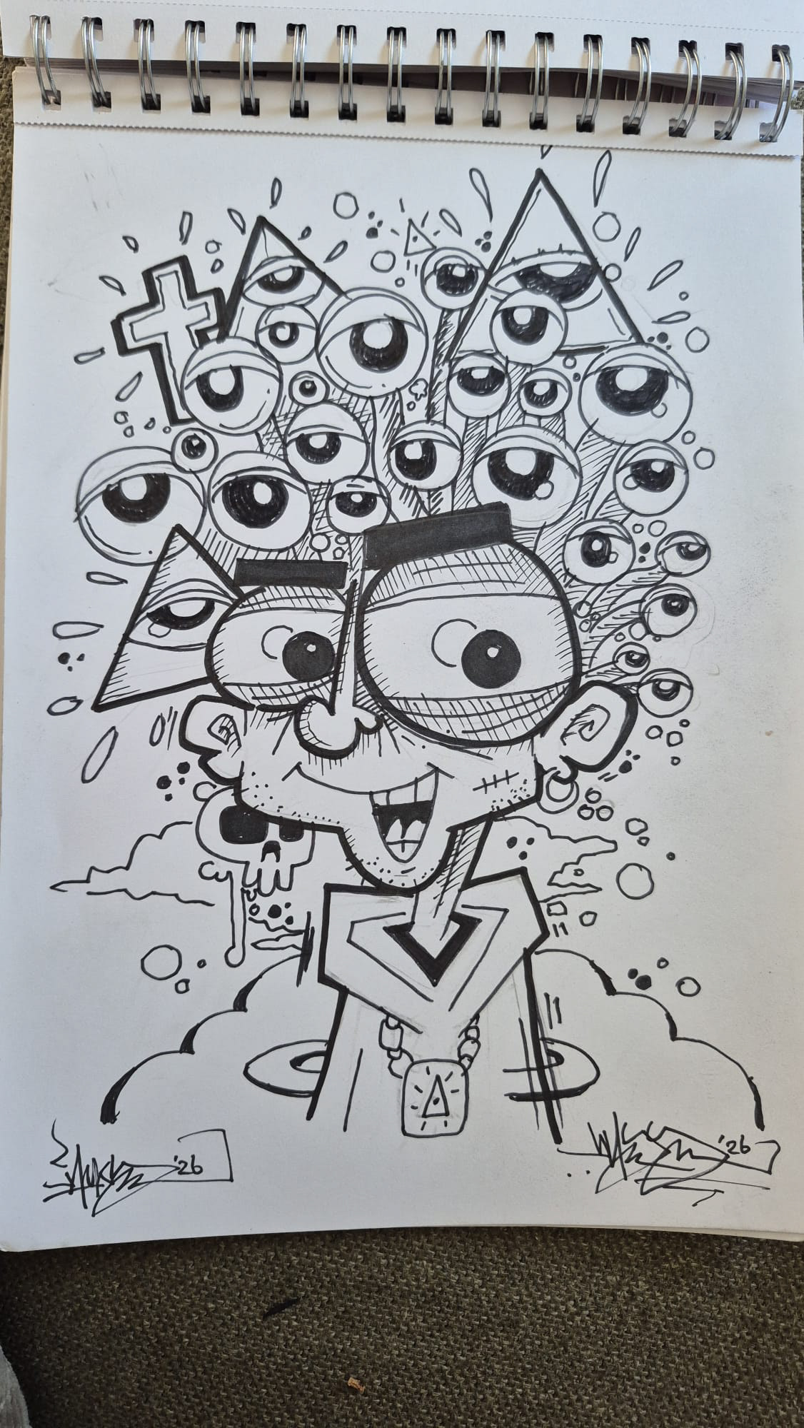 Conceptuele illustratie 'Mind Over Matter' sketch