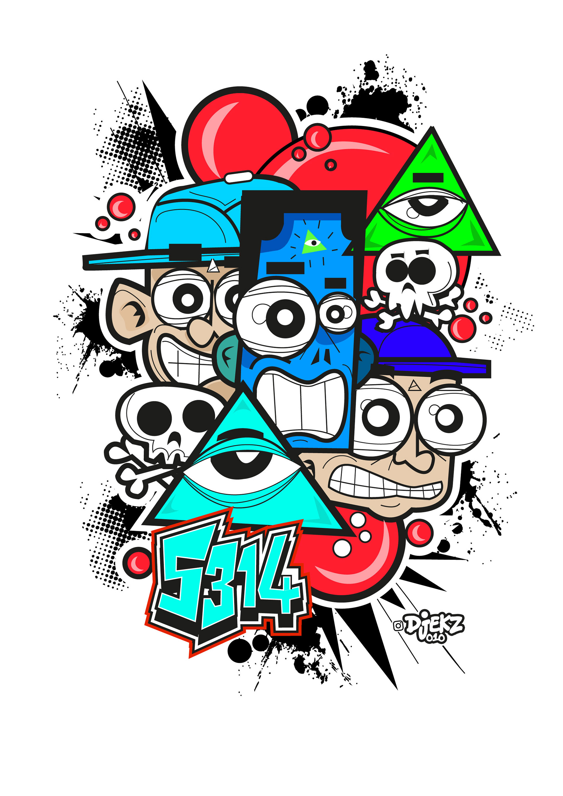 Graffiti-stijl artwork 'XploSiV3', 5314