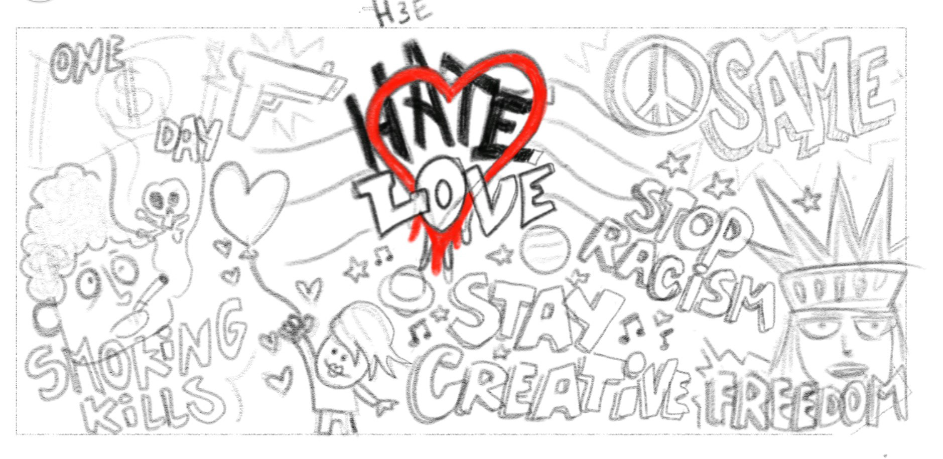Wall art illustratie CKV-project SG Spieringshoek