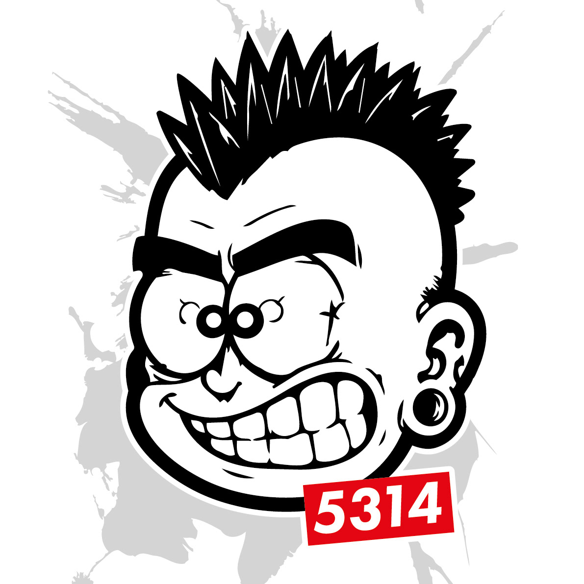 Streetart / graffiti-stijl artwork van de 5314 crew, Rotterdam