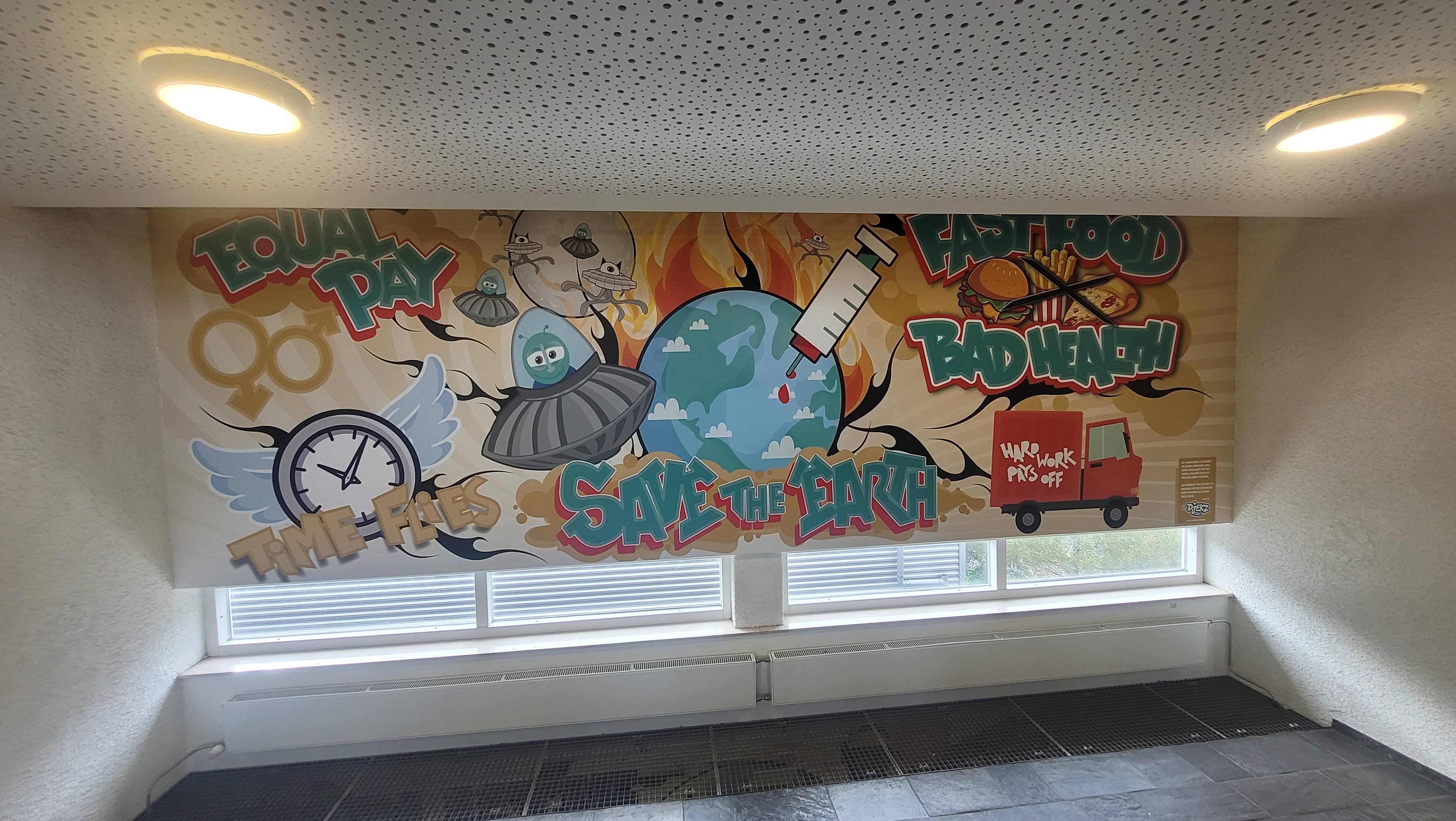 Wall art illustratie CKV-project SG Spieringshoek