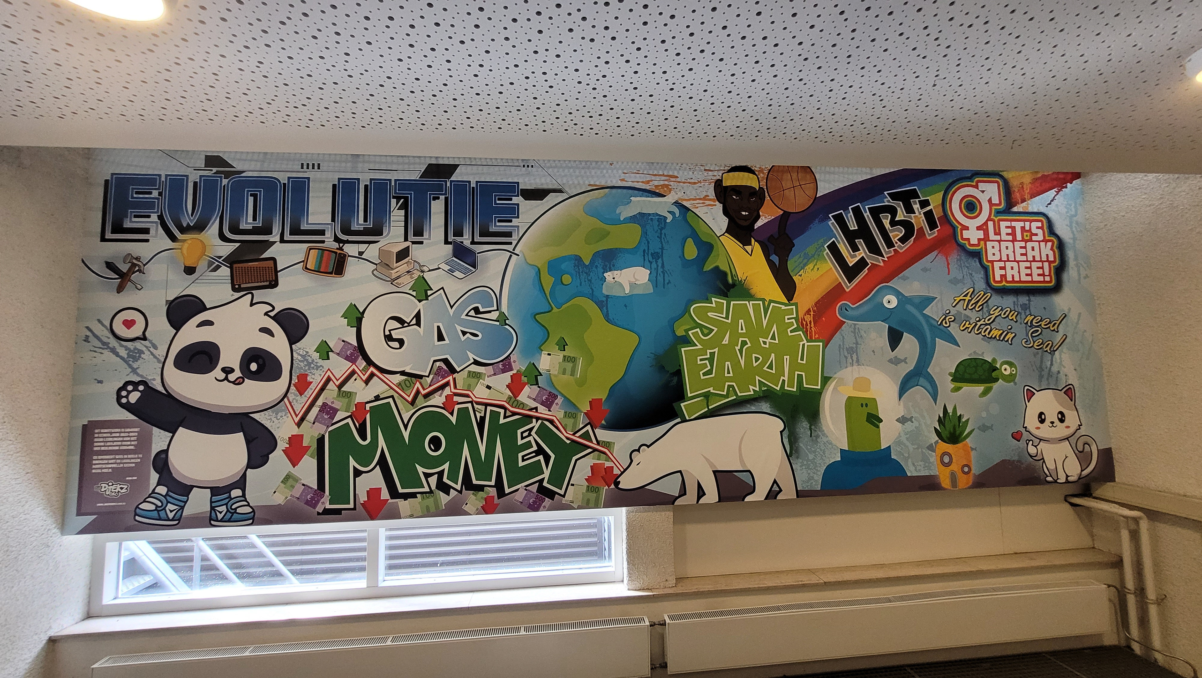 Wall art illustratie CKV-project SG Spieringshoek