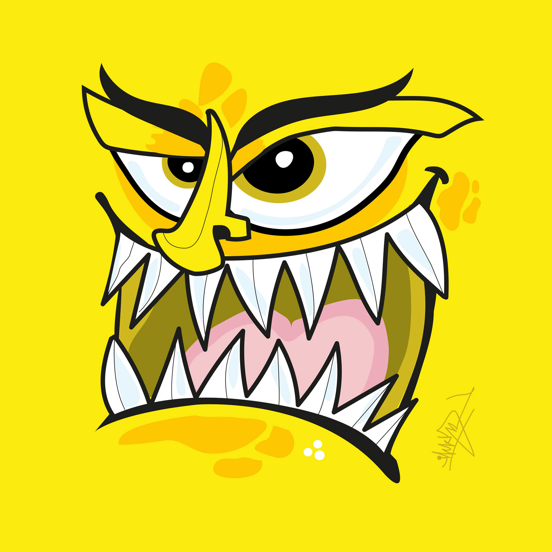 Digitale kunstwerken uit de NFT-collectie 'Mixed Emotions' -yellow
