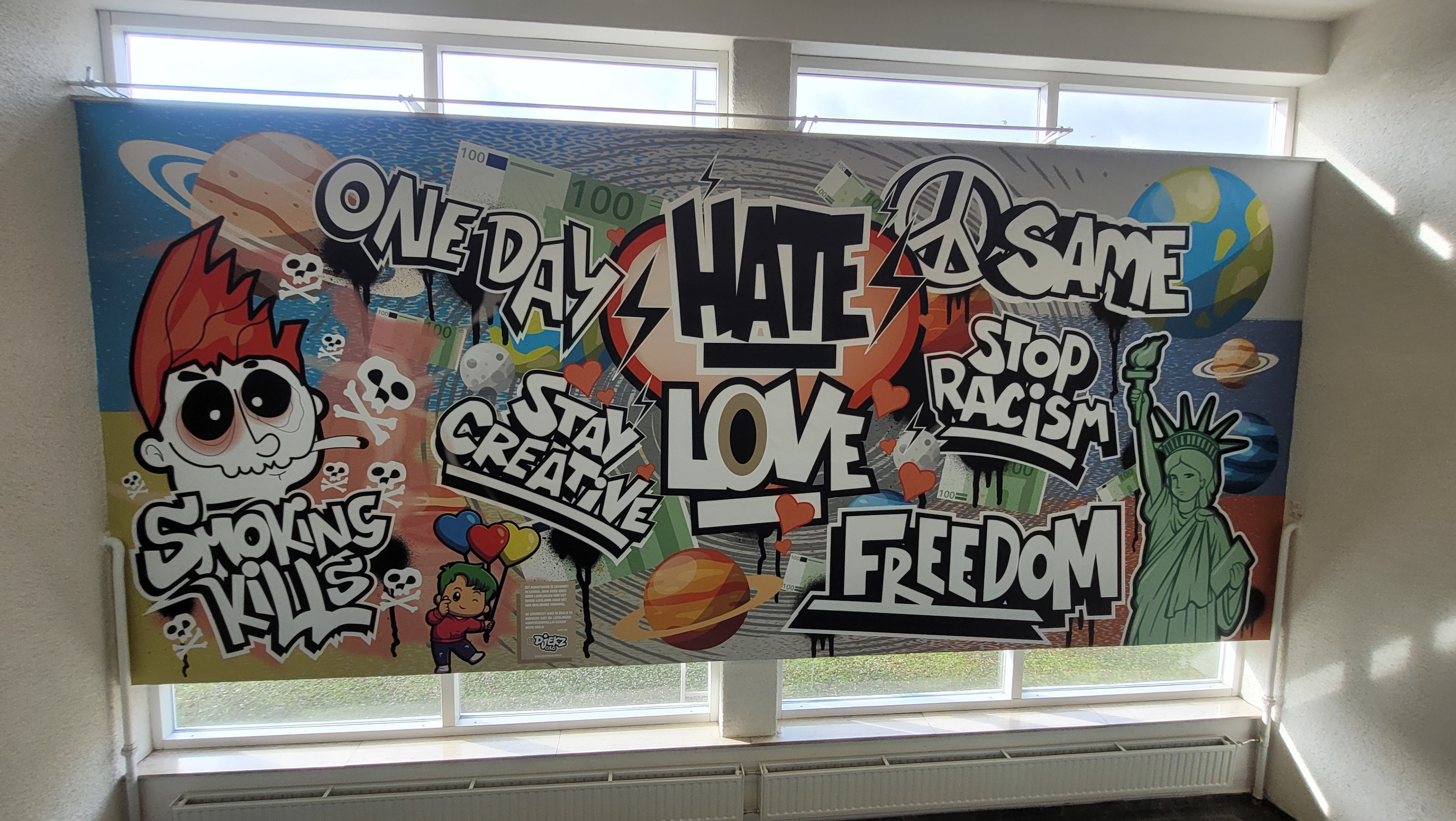 Wall art illustratie CKV-project SG Spieringshoek