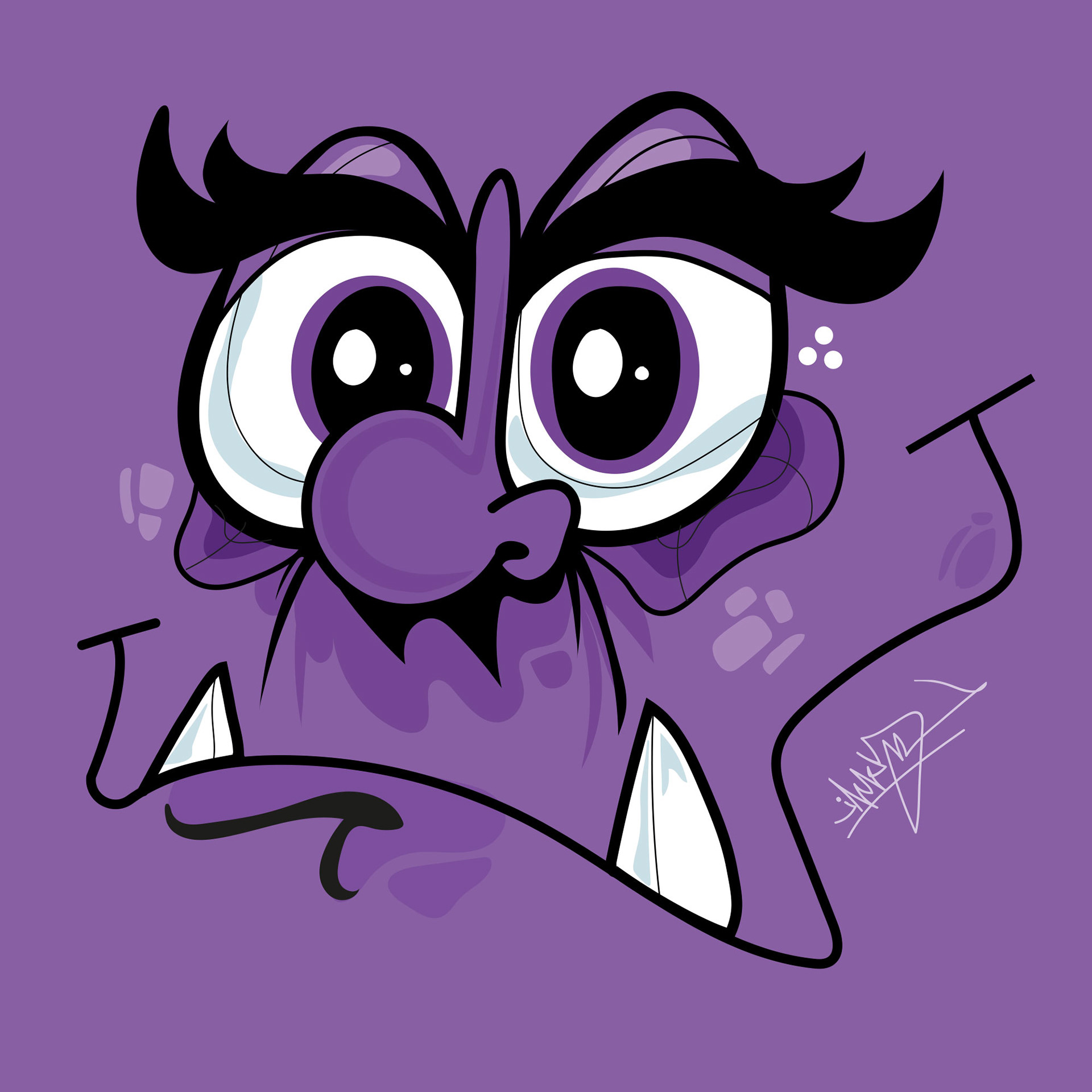 Digitale kunstwerken uit de NFT-collectie 'Mixed Emotions' -purple