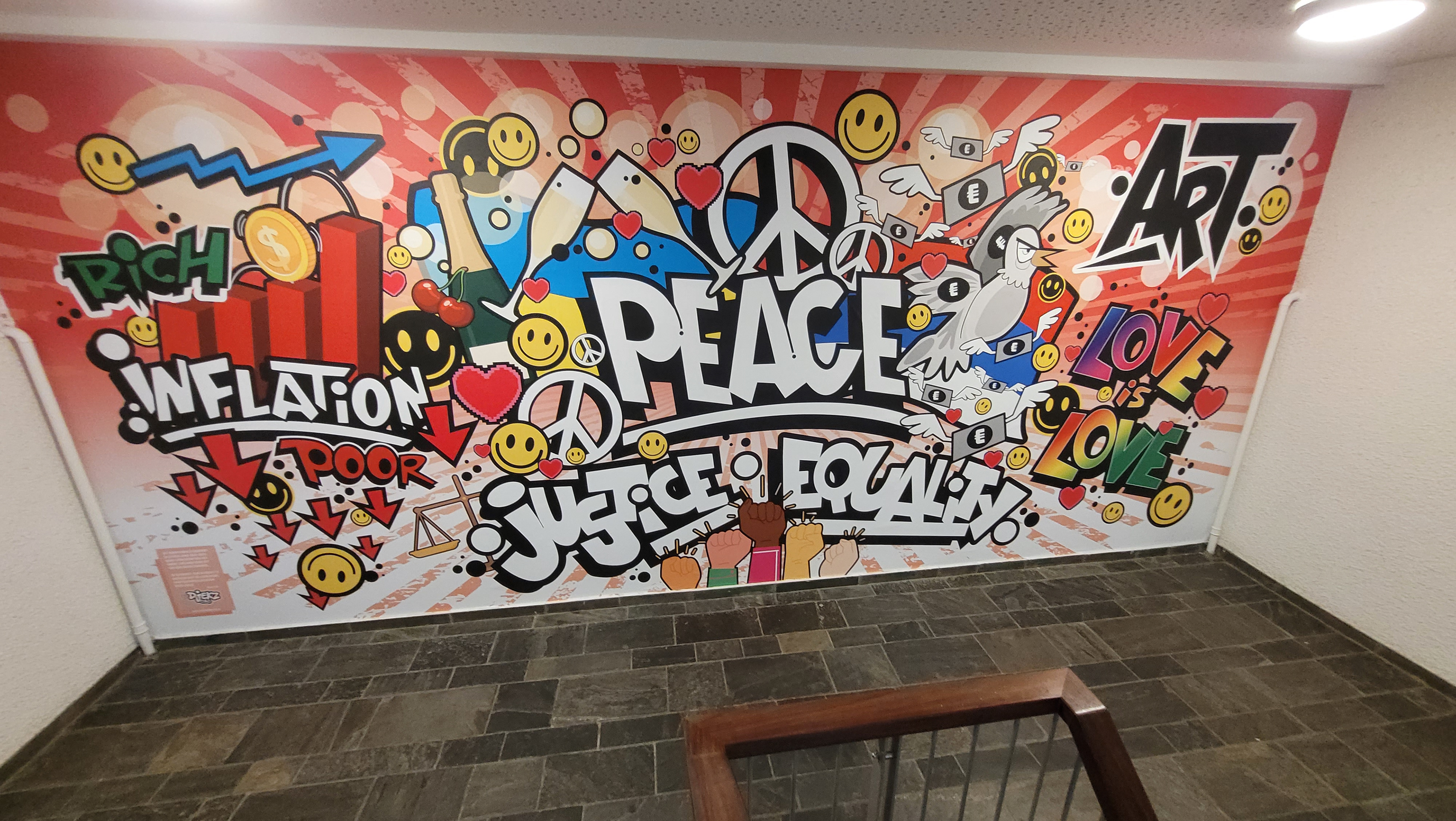 Wall art illustratie CKV-project SG Spieringshoek