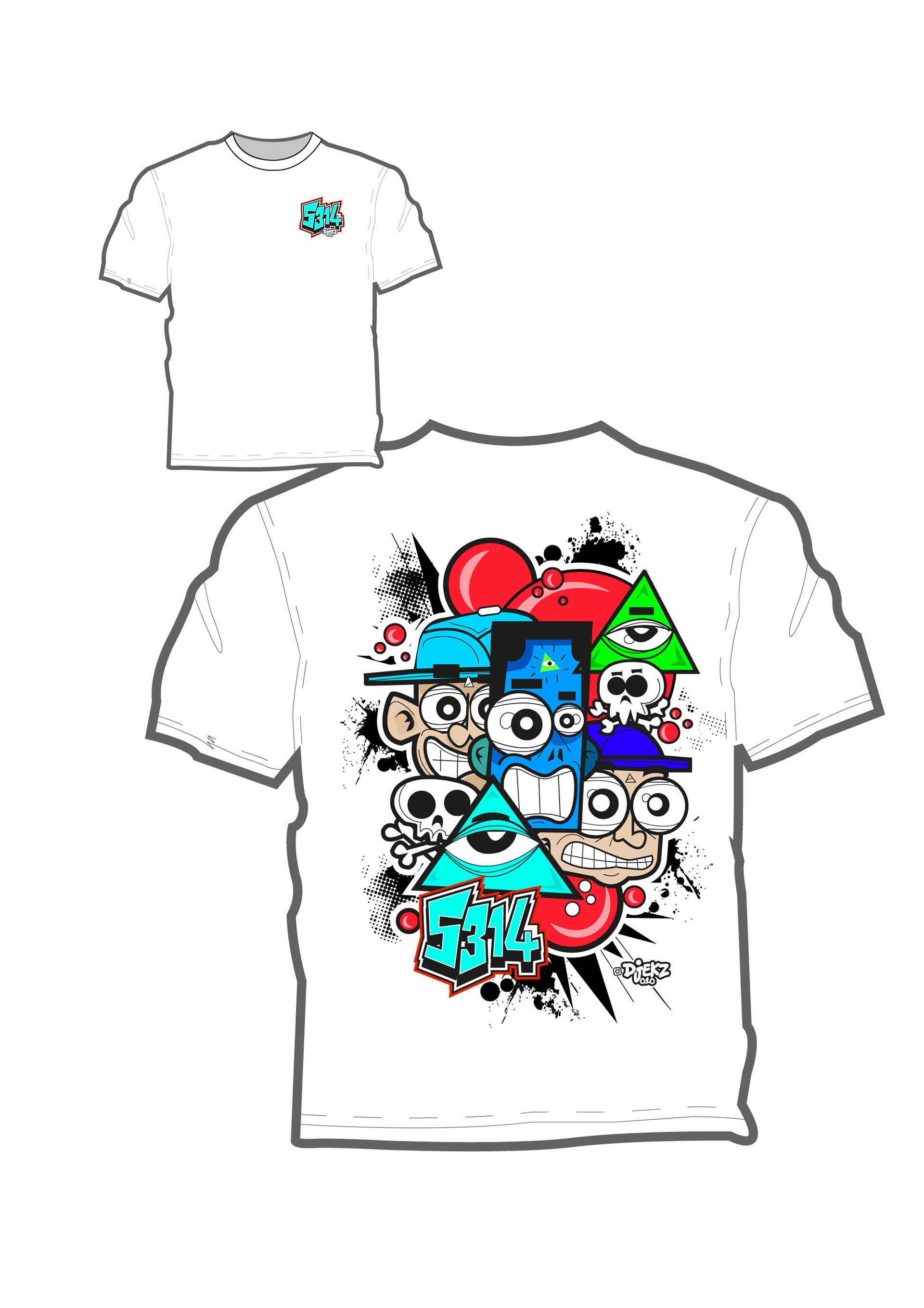 Graffiti-stijl artwork 'XploSiV3', 5314 tshirt