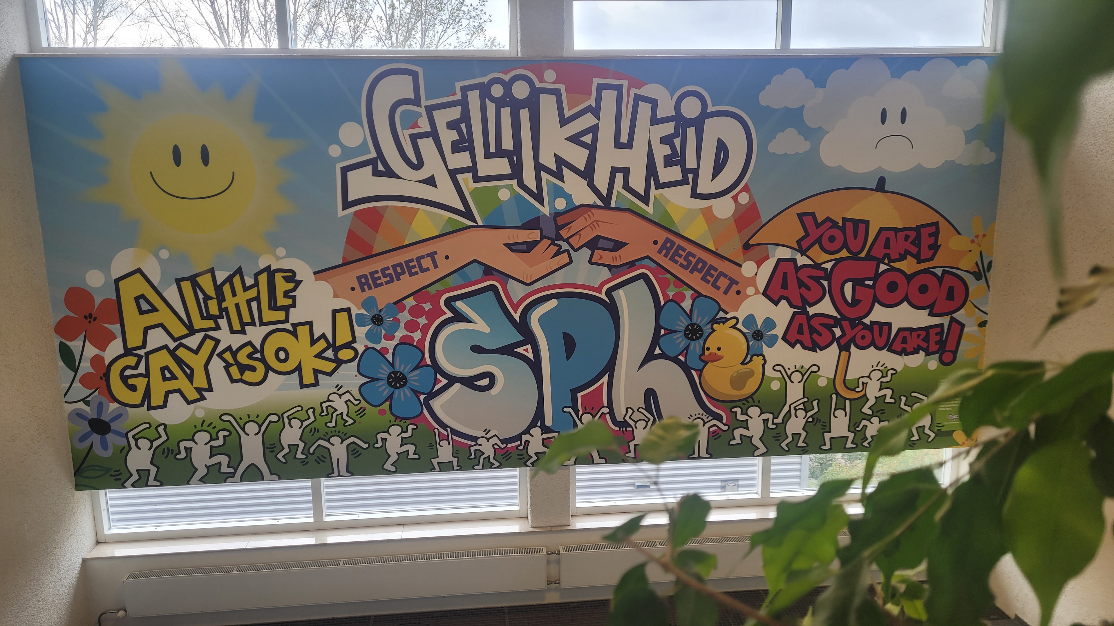 Wall art illustratie CKV-project SG Spieringshoek