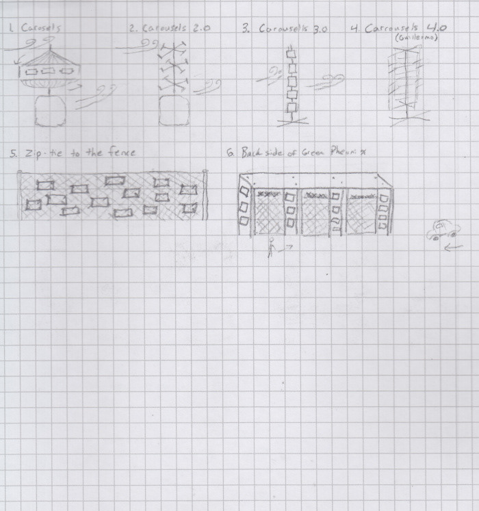 Sketched concepts for art displays