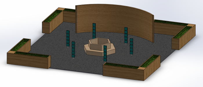 A CAD drawing of our combined design concept