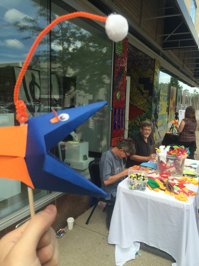 My fish puppet with the artists