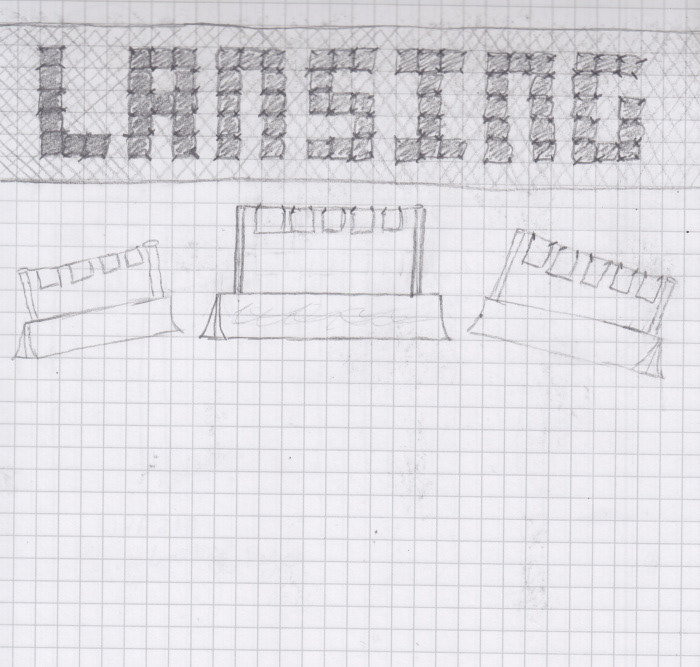 An initial sketch that sparked the inspiration for final design concept