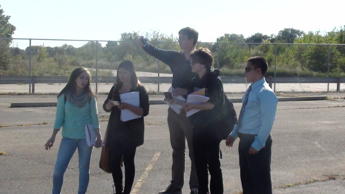 A team of Next Step and MSU students begin sketching and recording ideas.