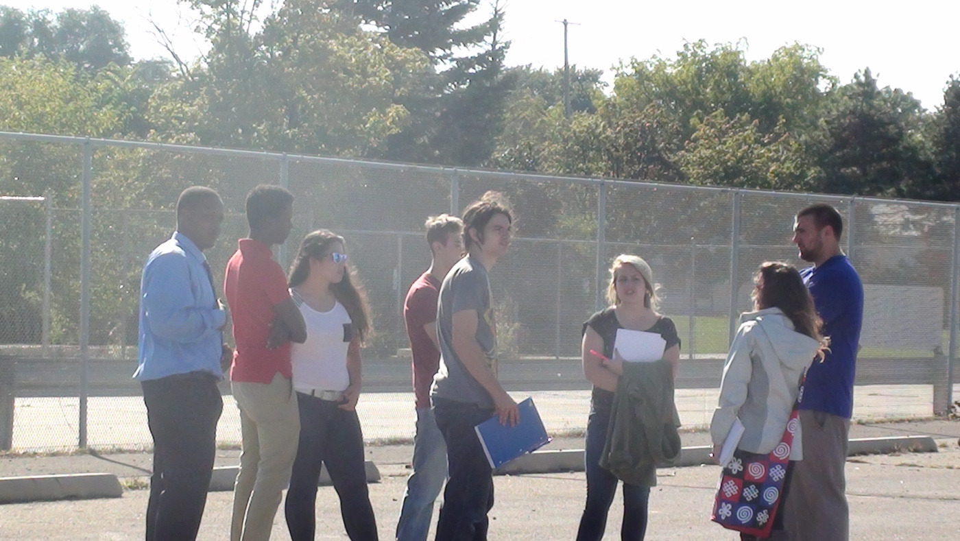 A team of Next Step and MSU students discuss design options.