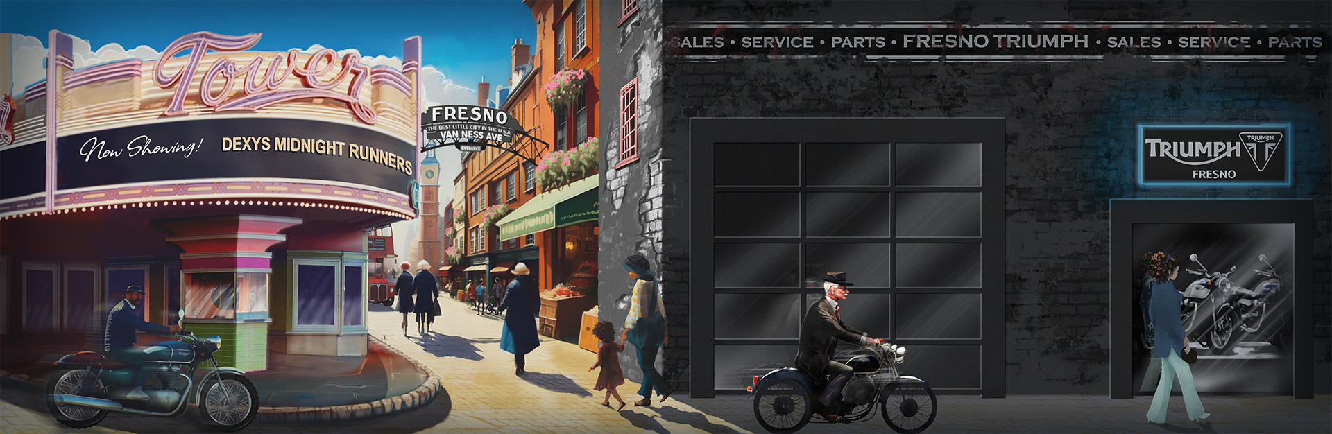 Triumph digital multi-wall wrap mural