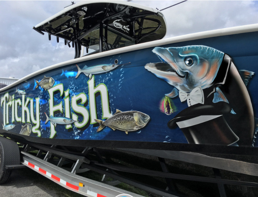 Boat wrap mural wrap