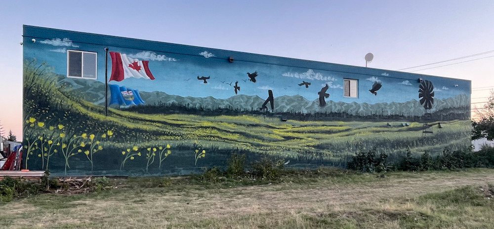 large scale exterior commercial wall mural