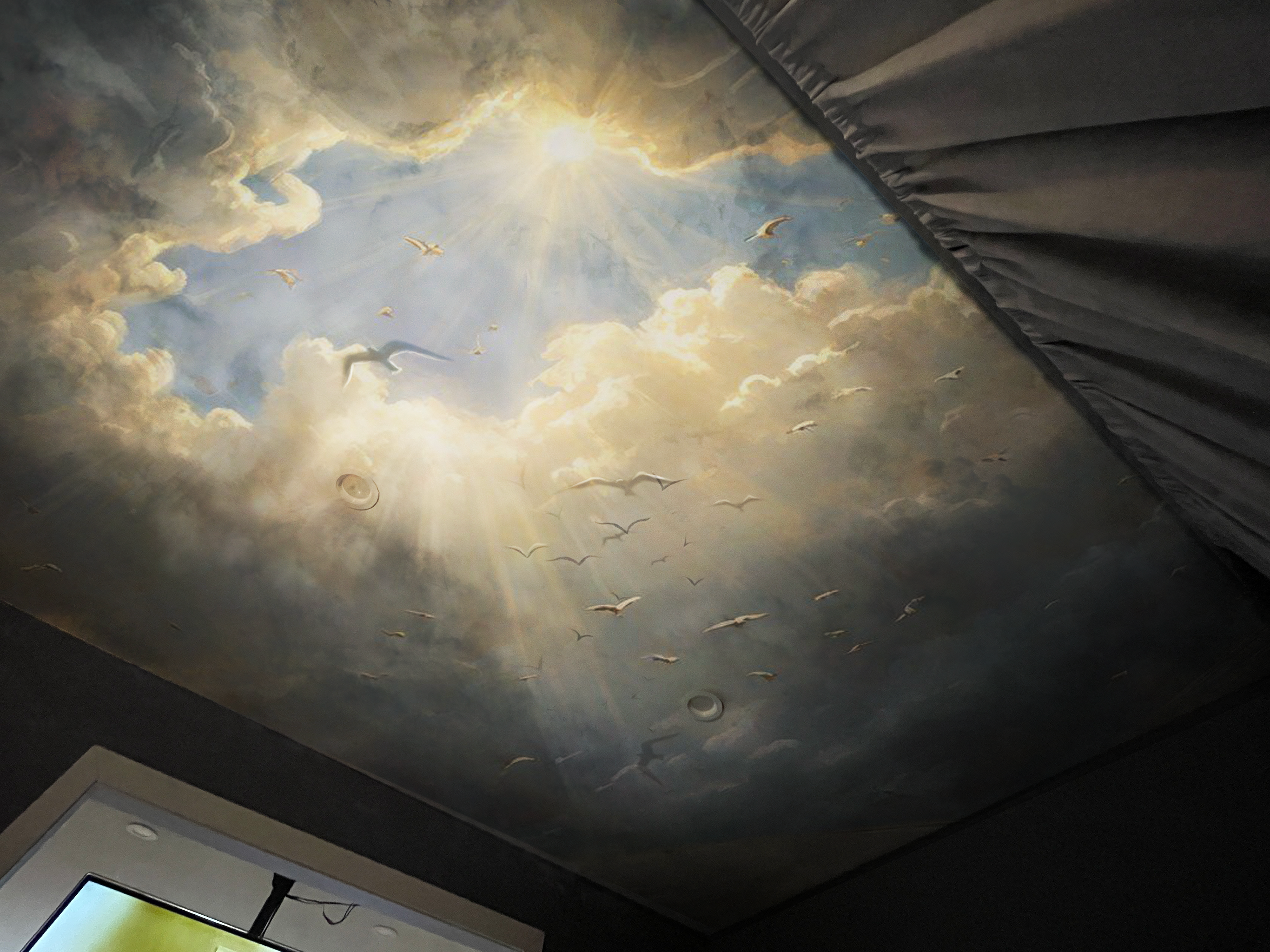 interior residential bedroom wall mural