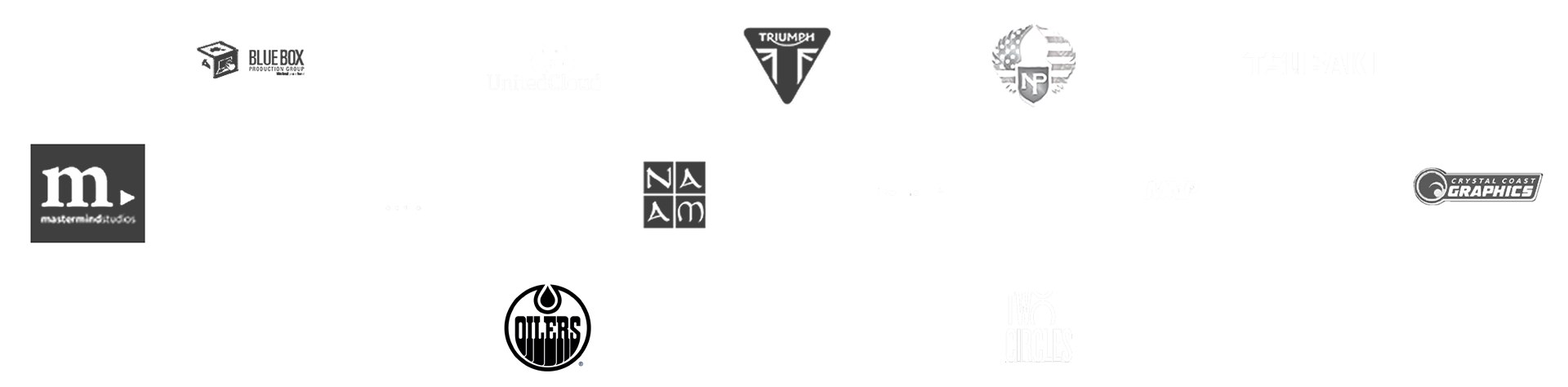 Logos of companies that have worked with Laura-Anne