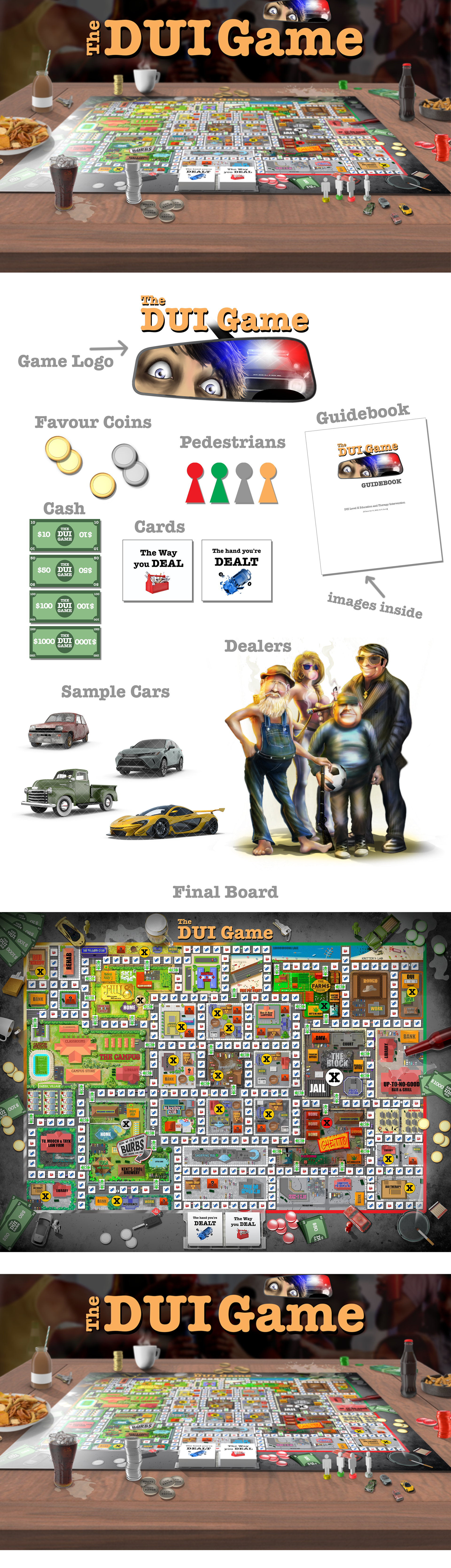 D.U.I Board Game, Design & Illustration