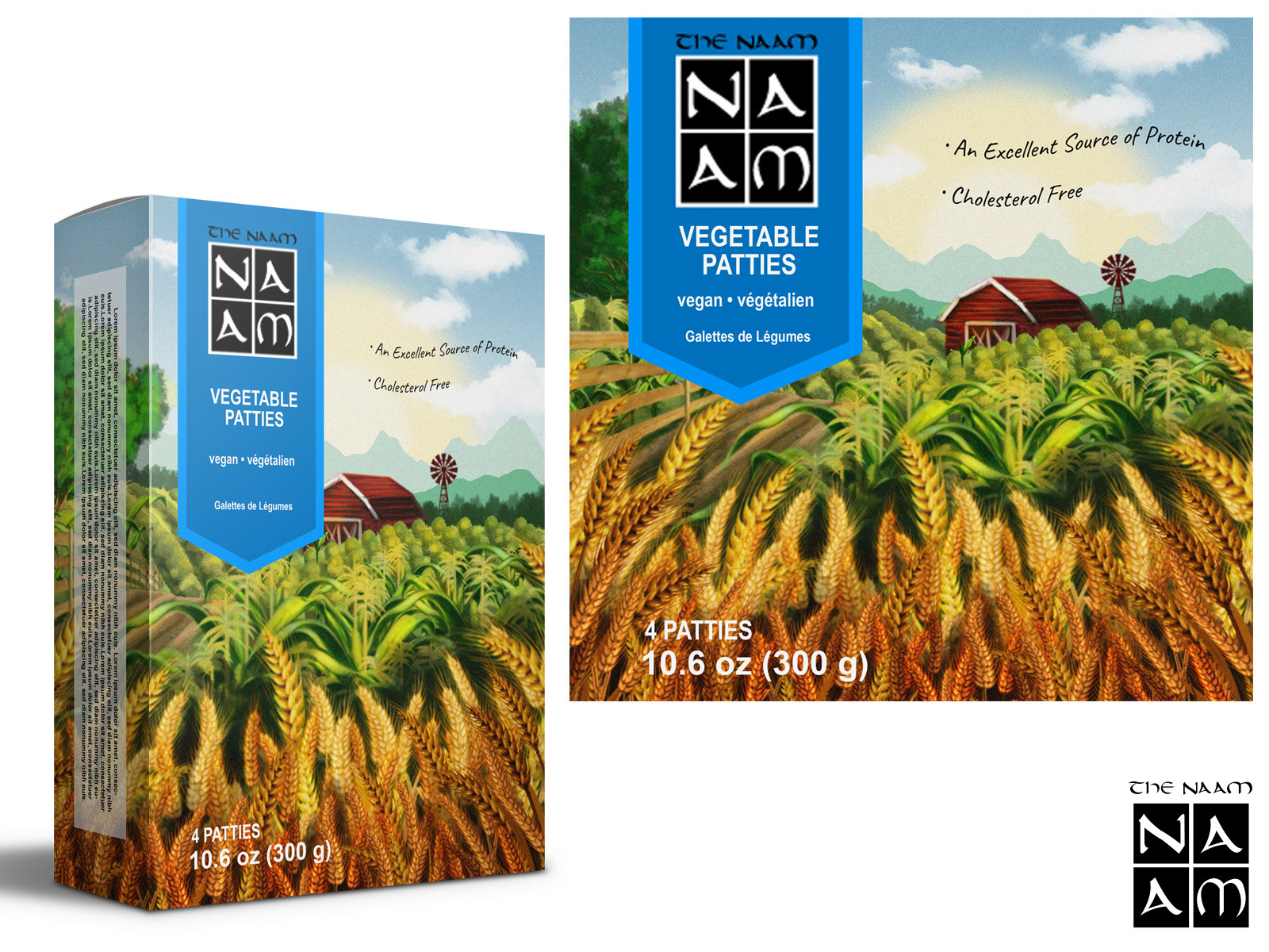 Naam patty packaging illustration