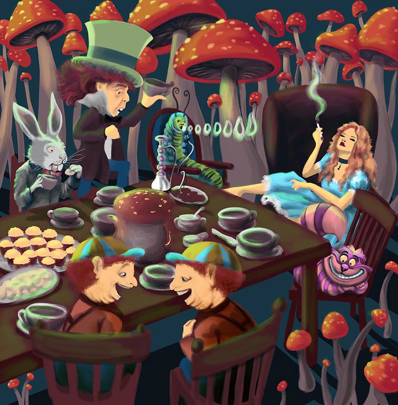 Interior digital mural for retail dispensary